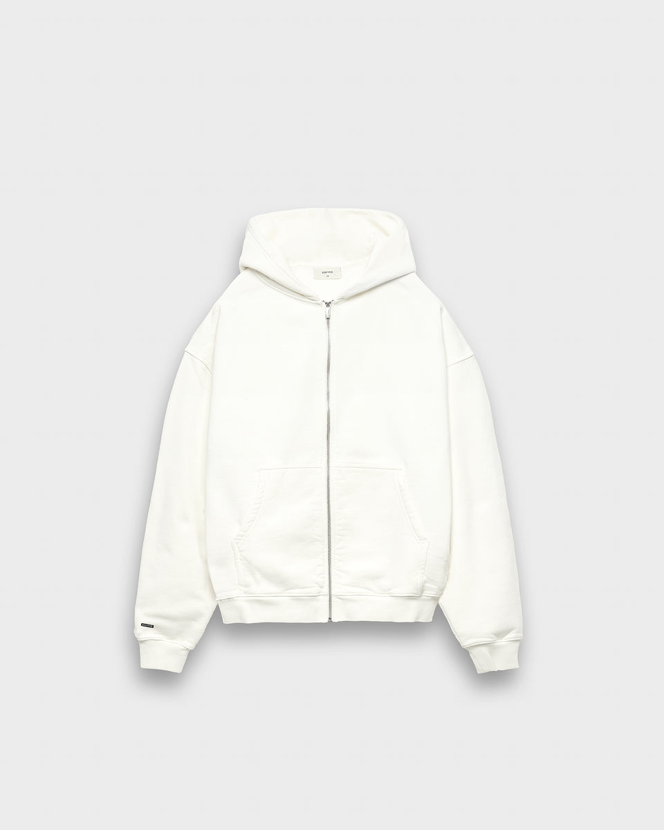 與真司郎　HIGH NECK ZIP UP HOODIE(パーカー) ホワイト 與真司郎 HIGH NECK ZIP UP HOODIE(パーカー) ホワイト 與真司郎