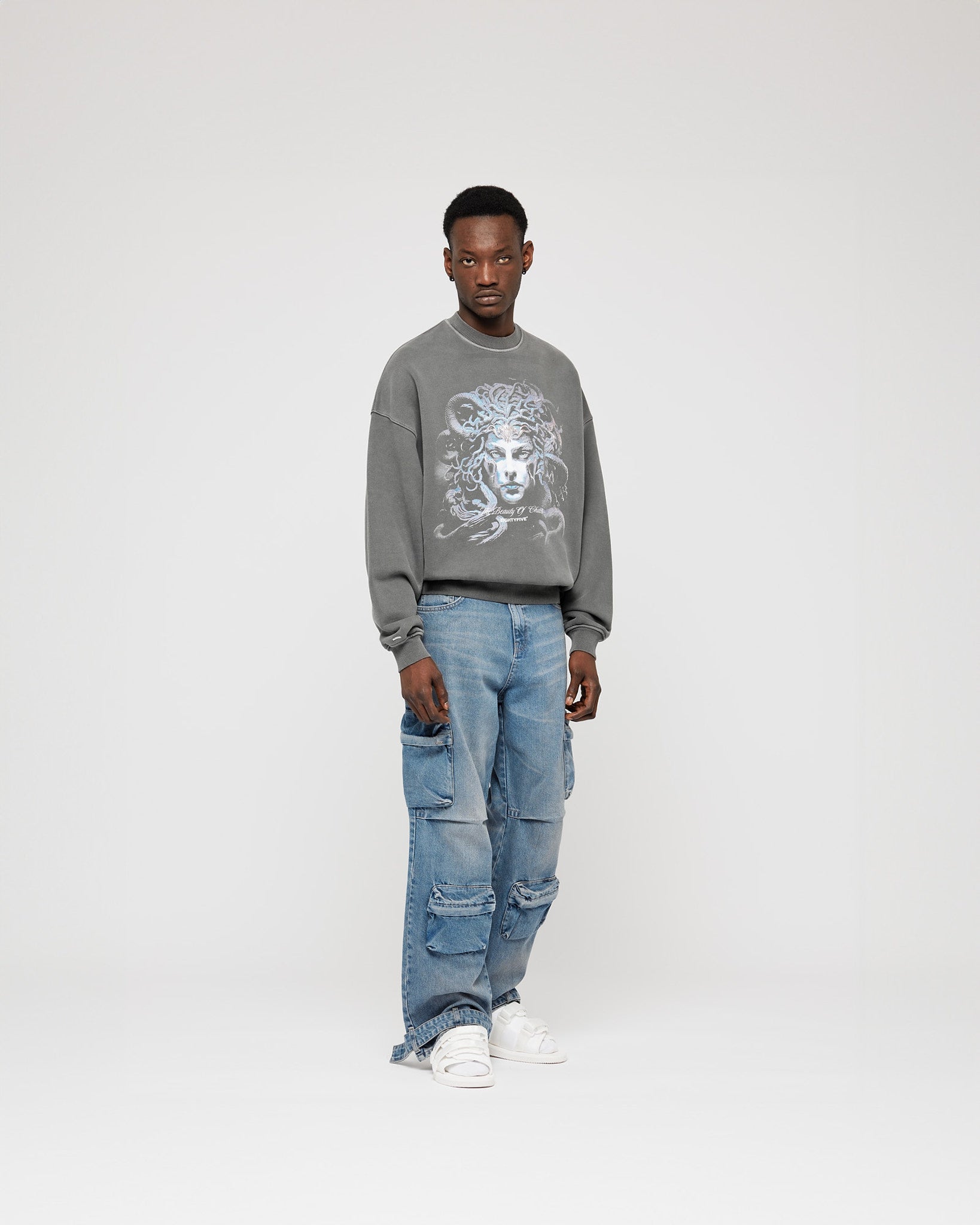 Denim Baggy Cargo Pants