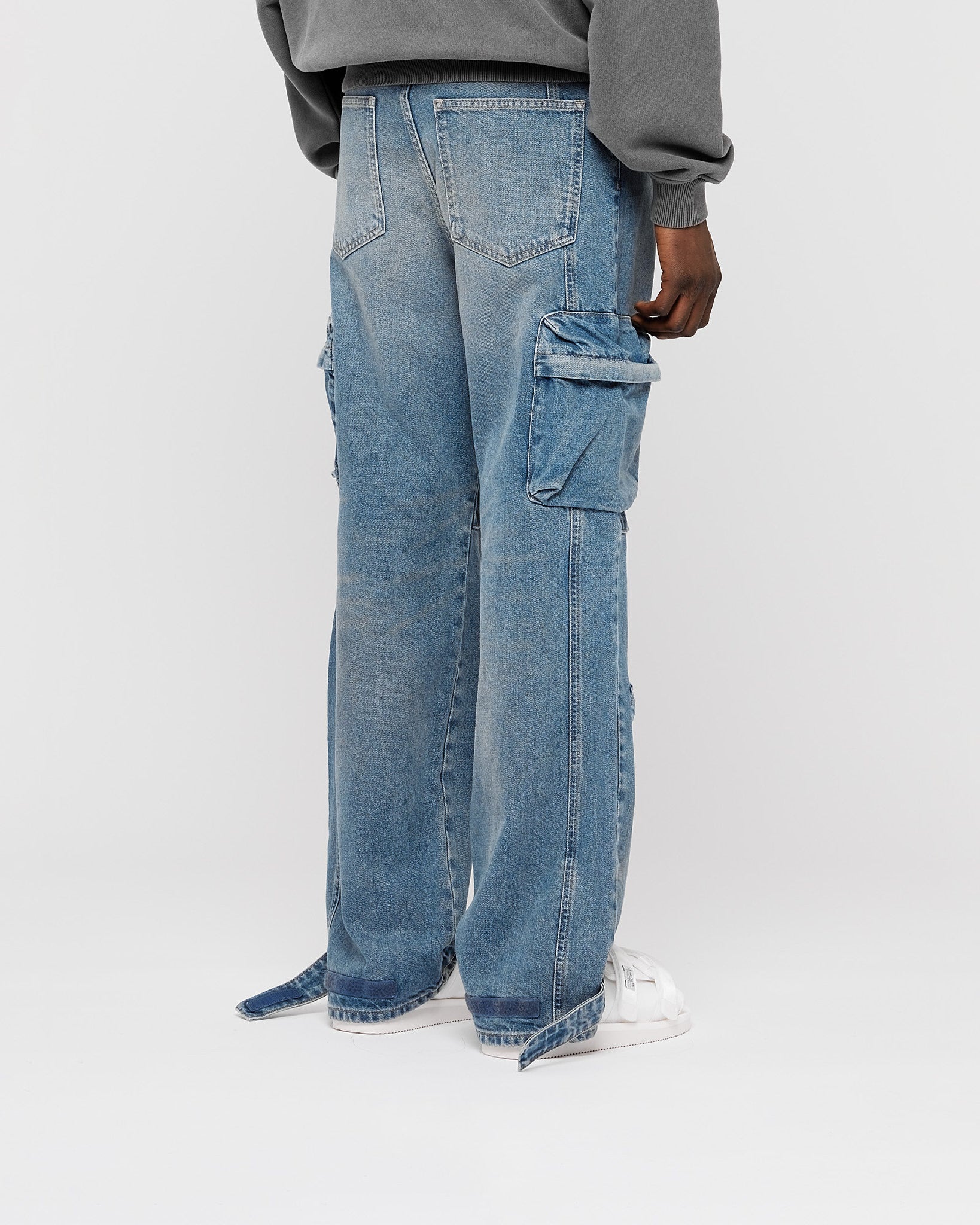 Denim Baggy Cargo Pants