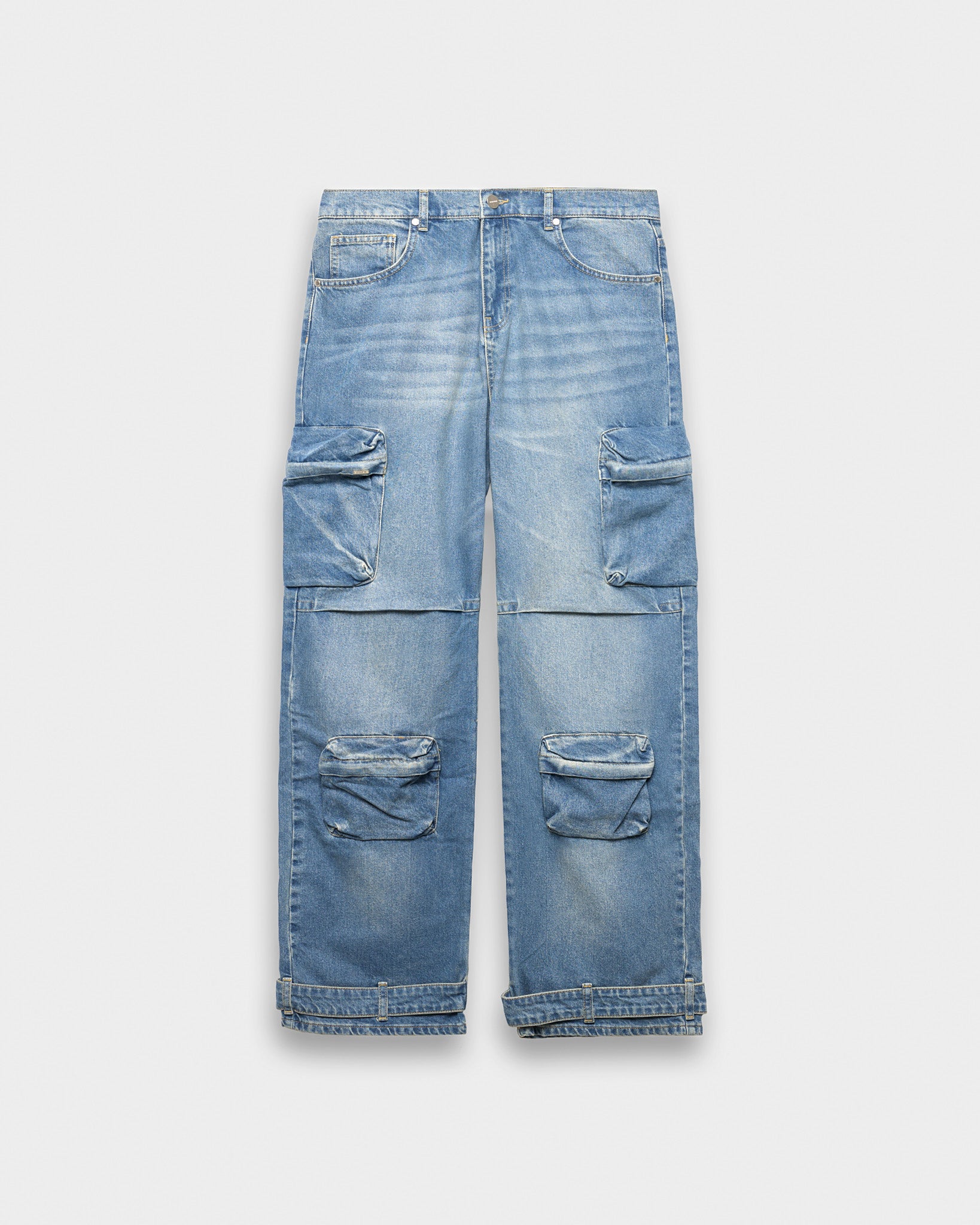 Denim Baggy Cargo Pants