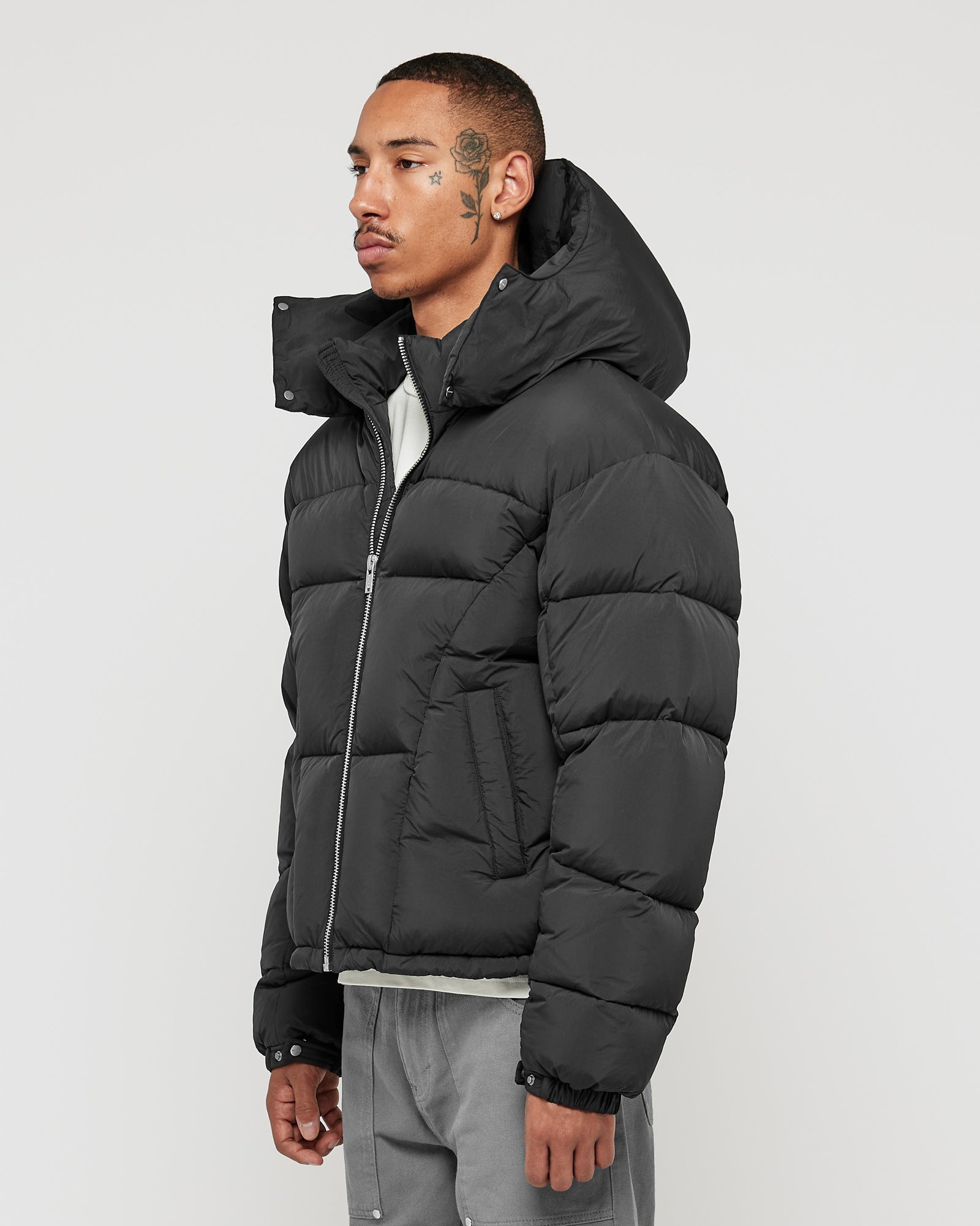 Black padded down jacket outlet