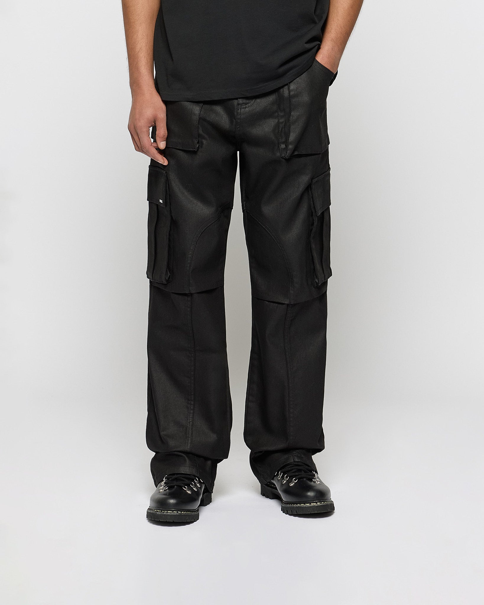 Waxed Baggy Cargo Pants – eightyfiveclo