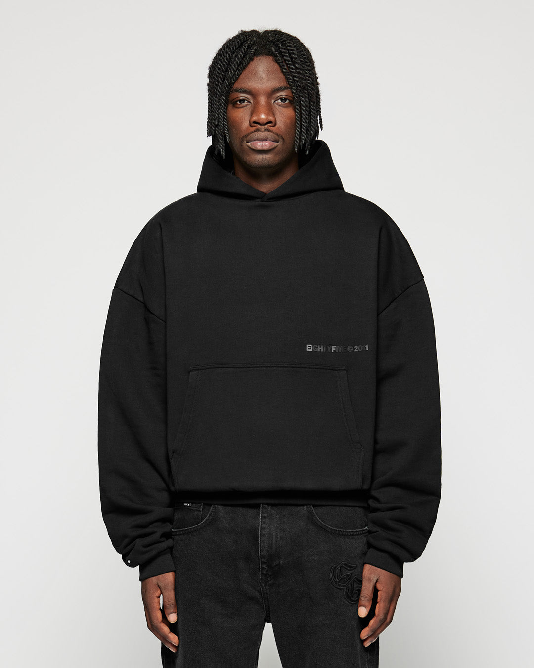 Double Layer Hoodie - Black