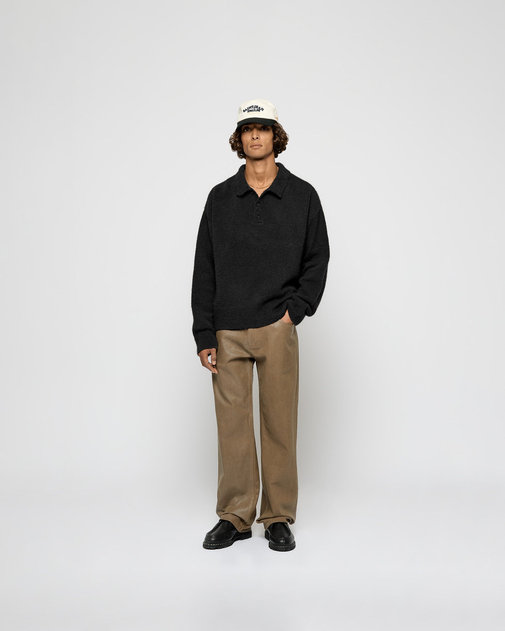 Hairy Knitted Polo Sweater – eightyfiveclo