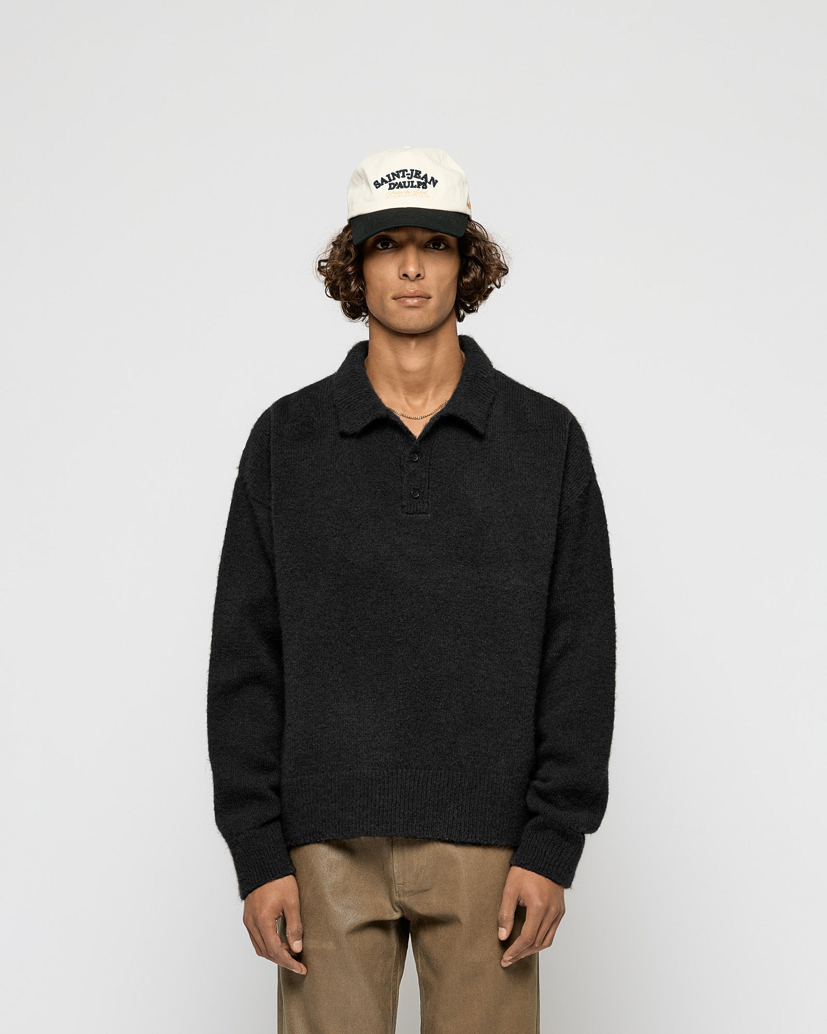 Hairy Knitted Polo Sweater – eightyfiveclo