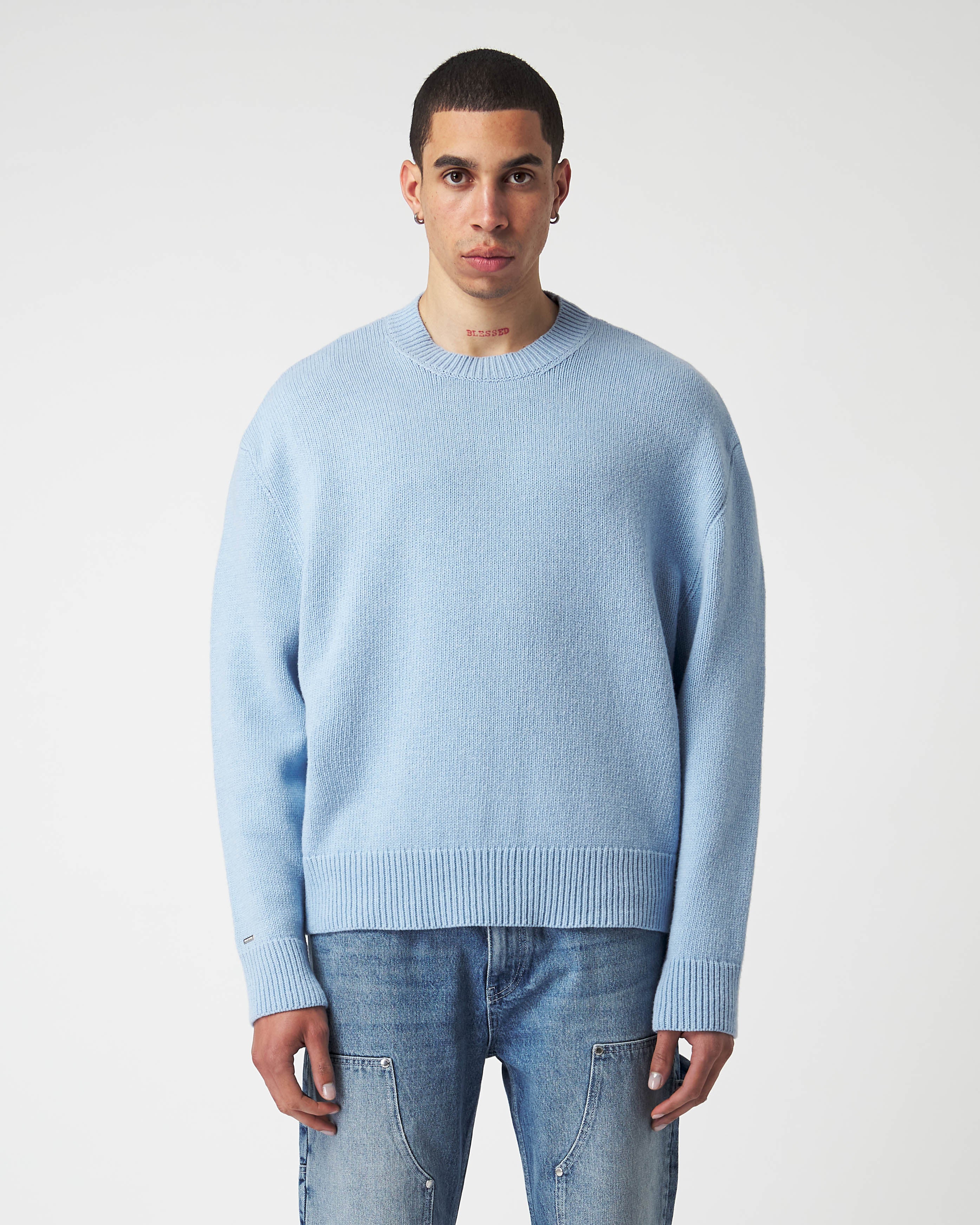 Baby blue knit sweater – eightyfiveclo