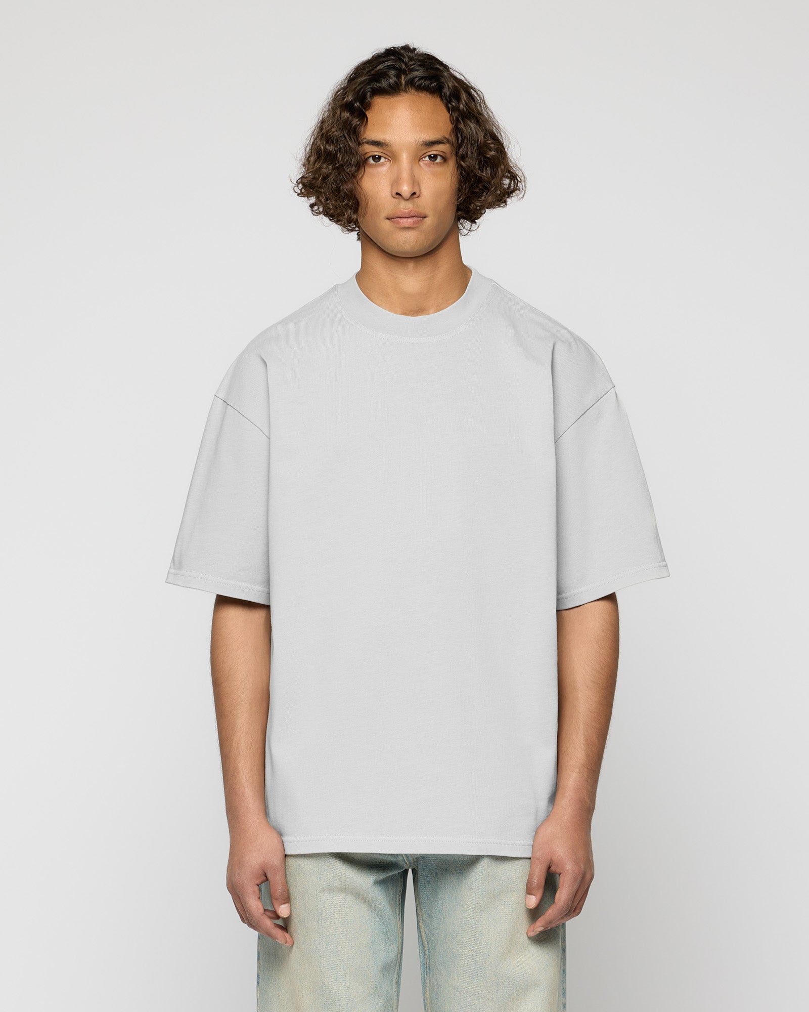 Heavy Light Grey Basic T-Shirt