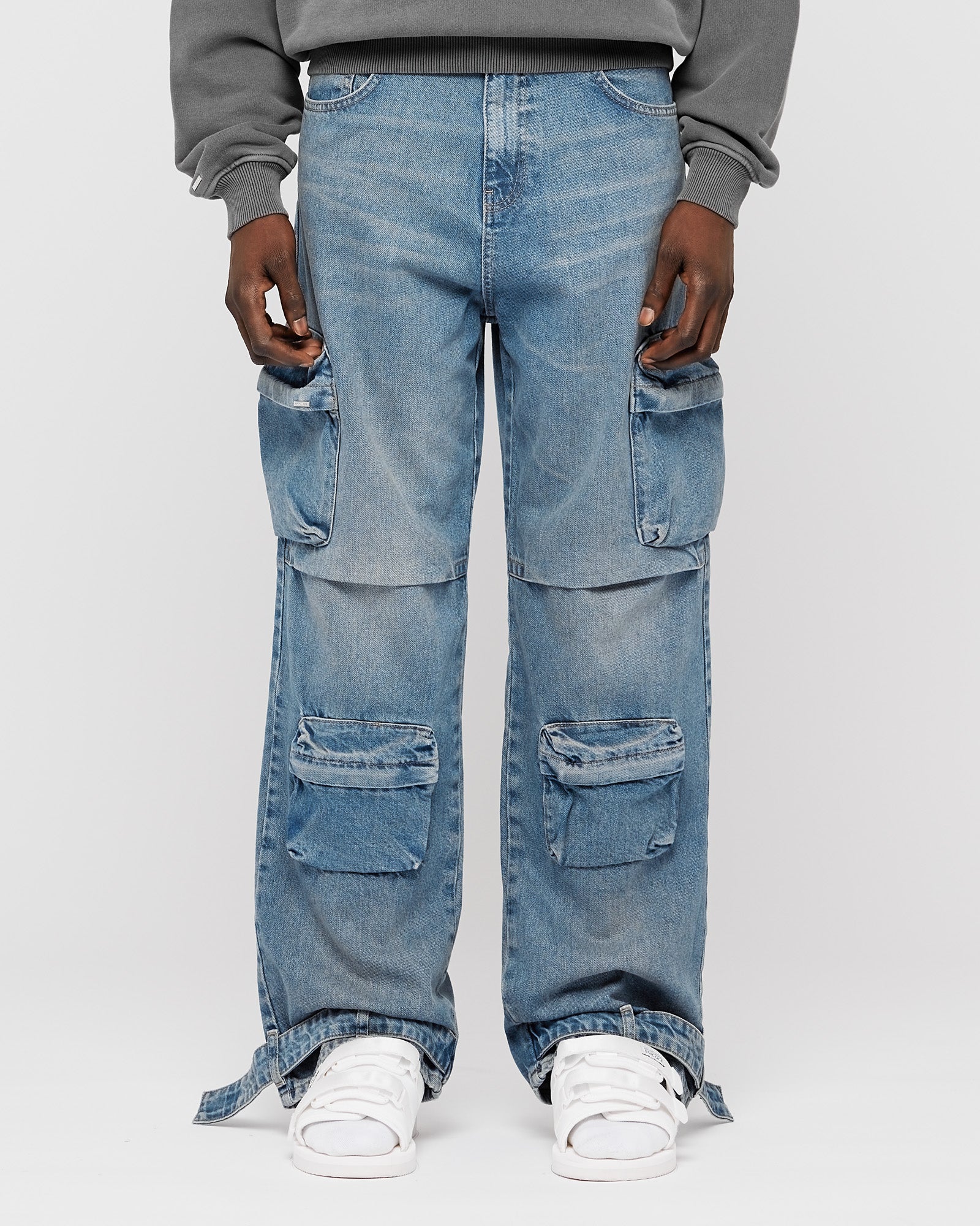 Denim Cargo Pants