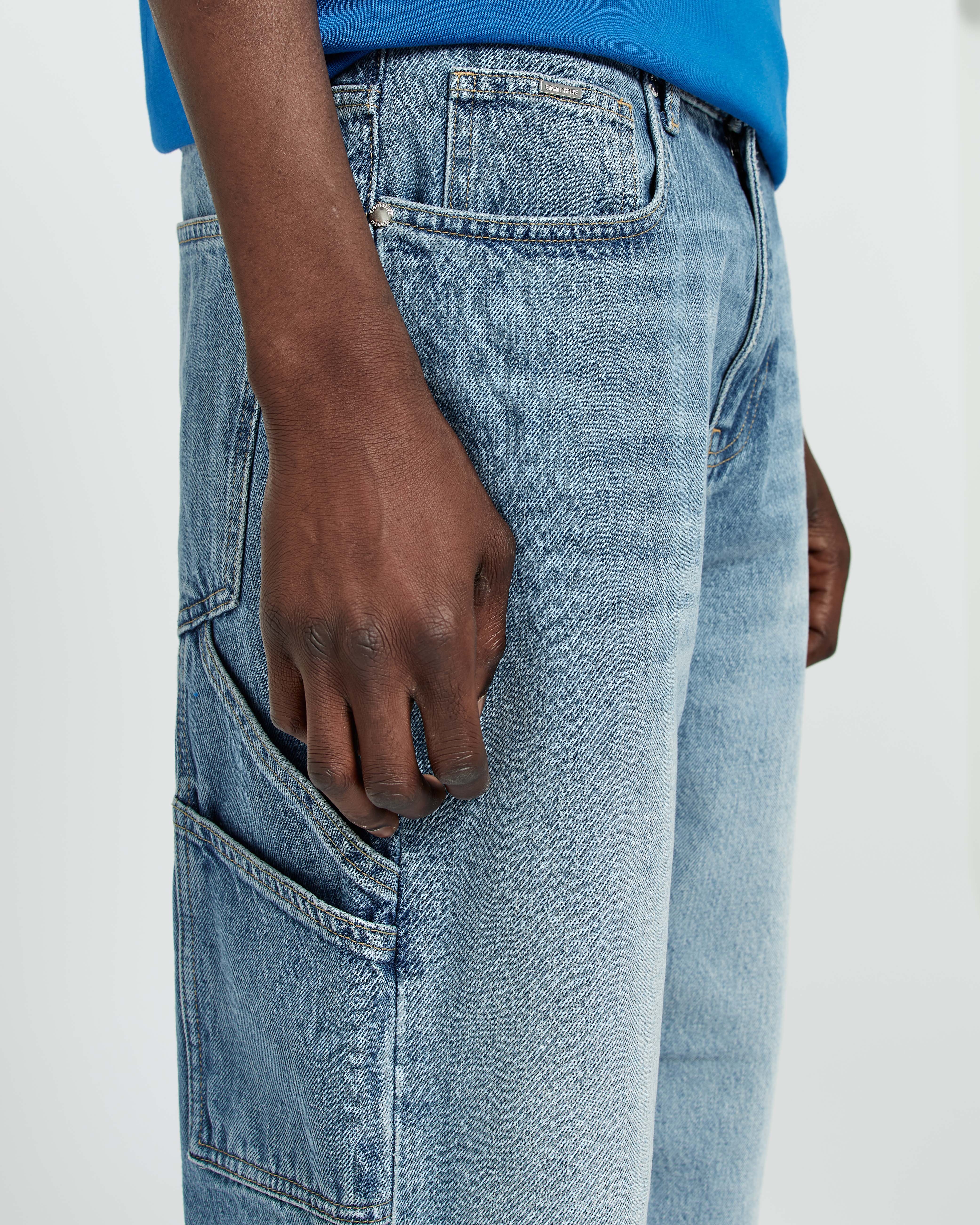 Baggy Basic Jeans with Loop