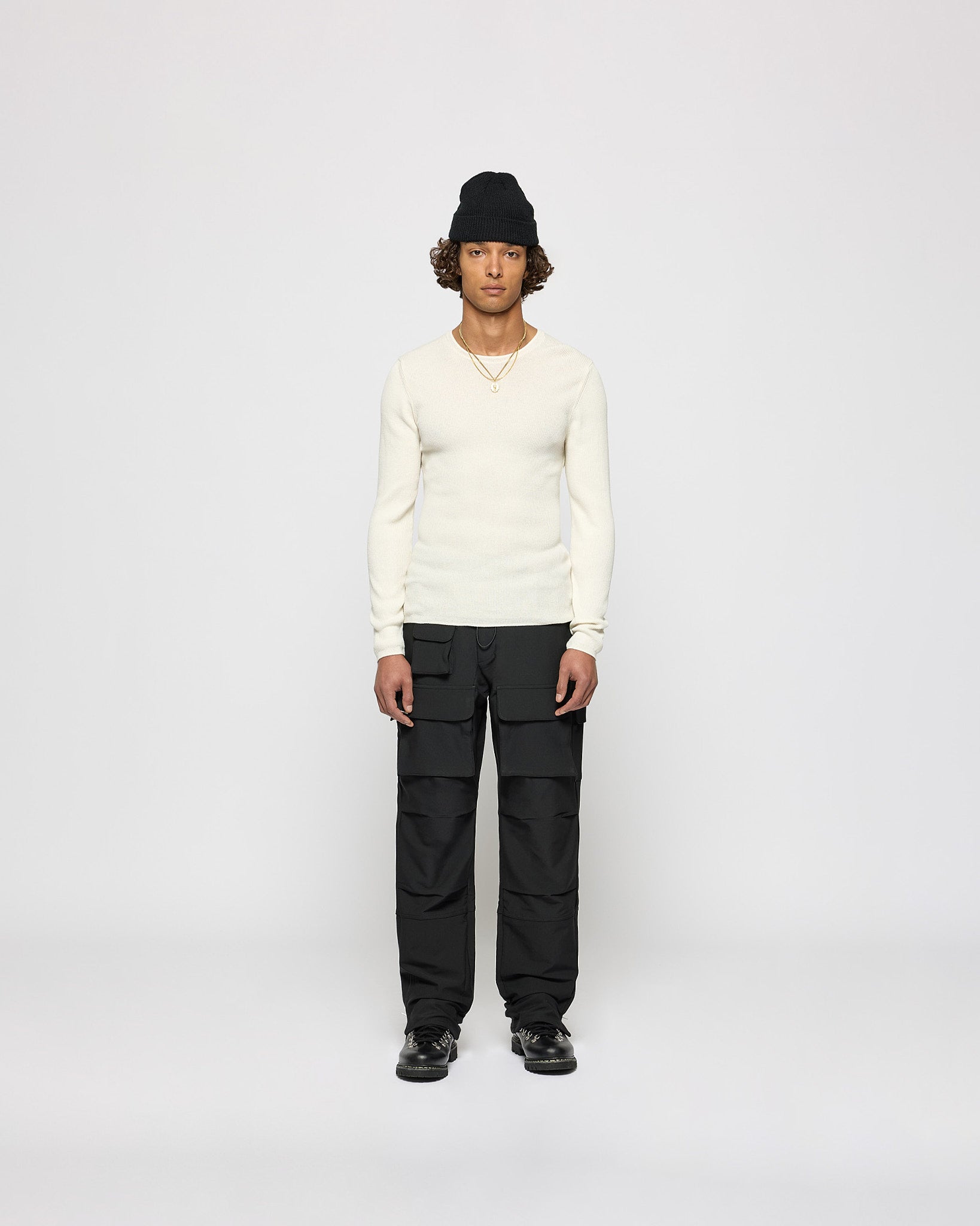 Nylon Straight Cargo Pants