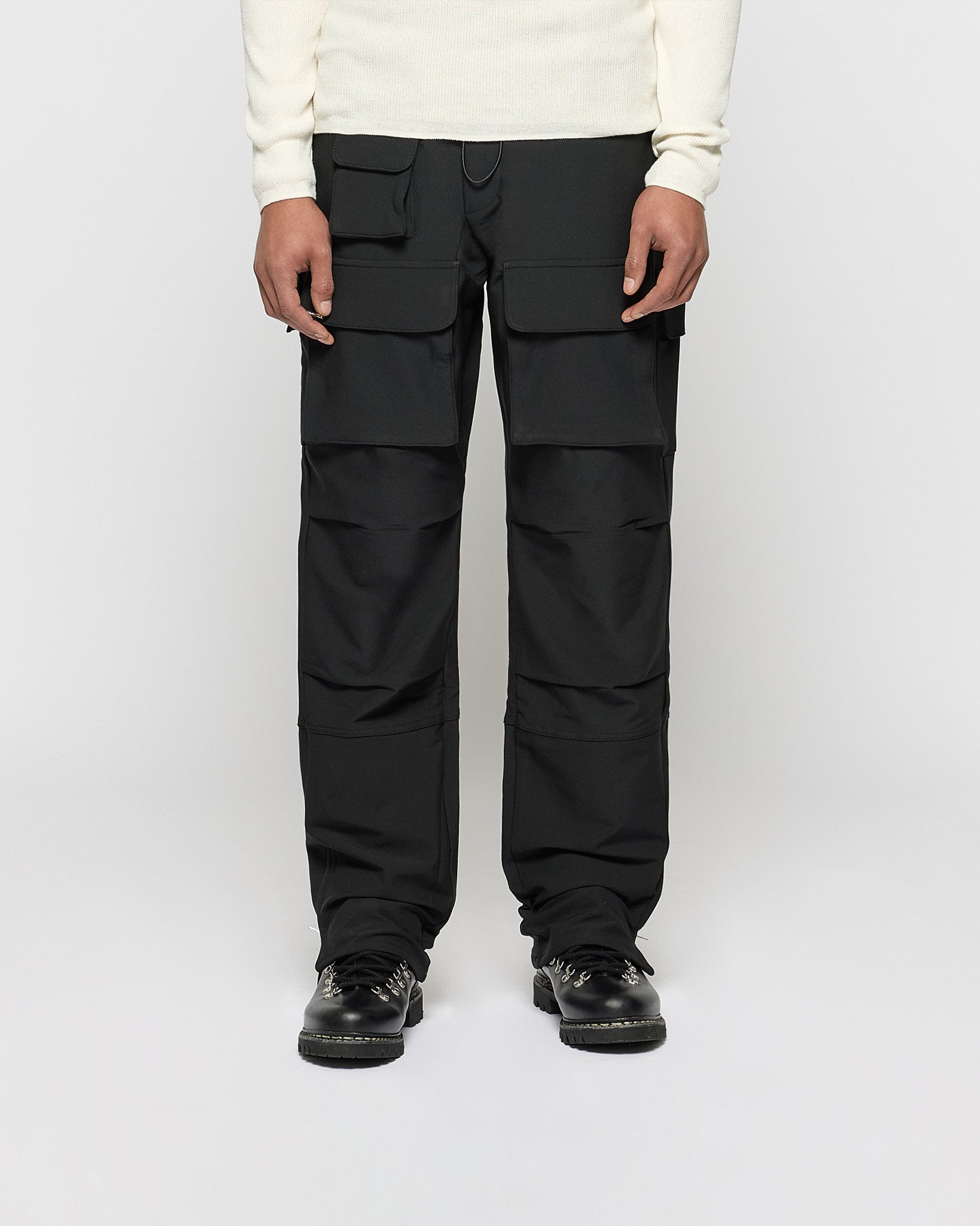 Nylon Straight Cargo Pants