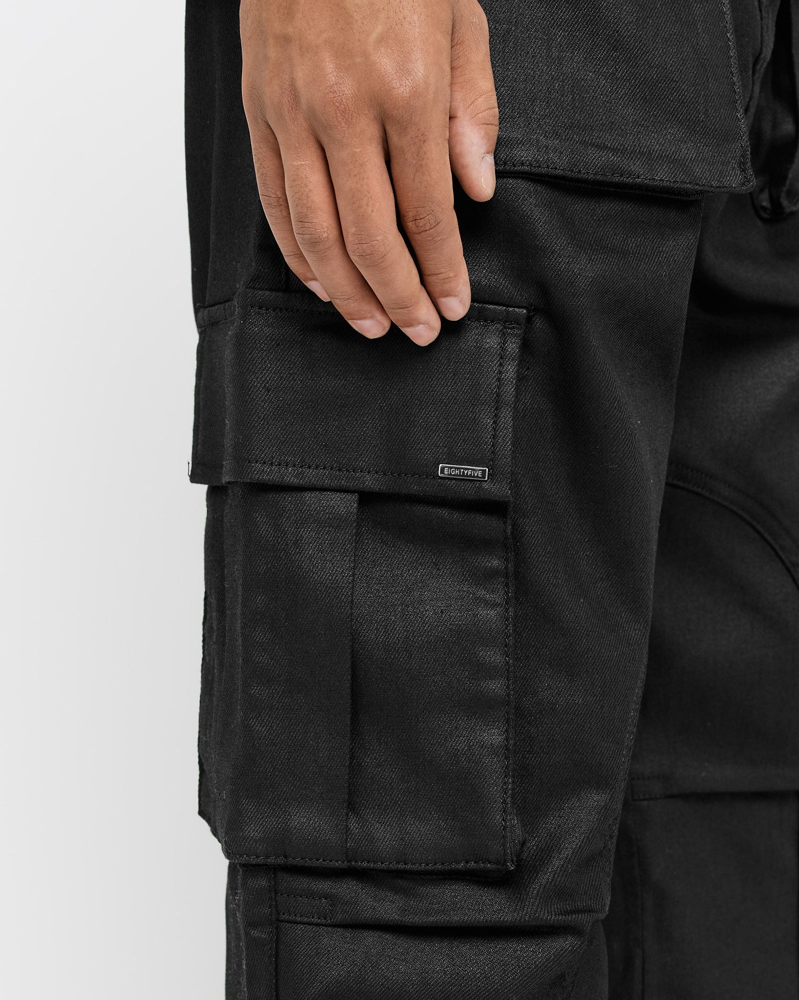 Waxed Baggy Cargo Pants