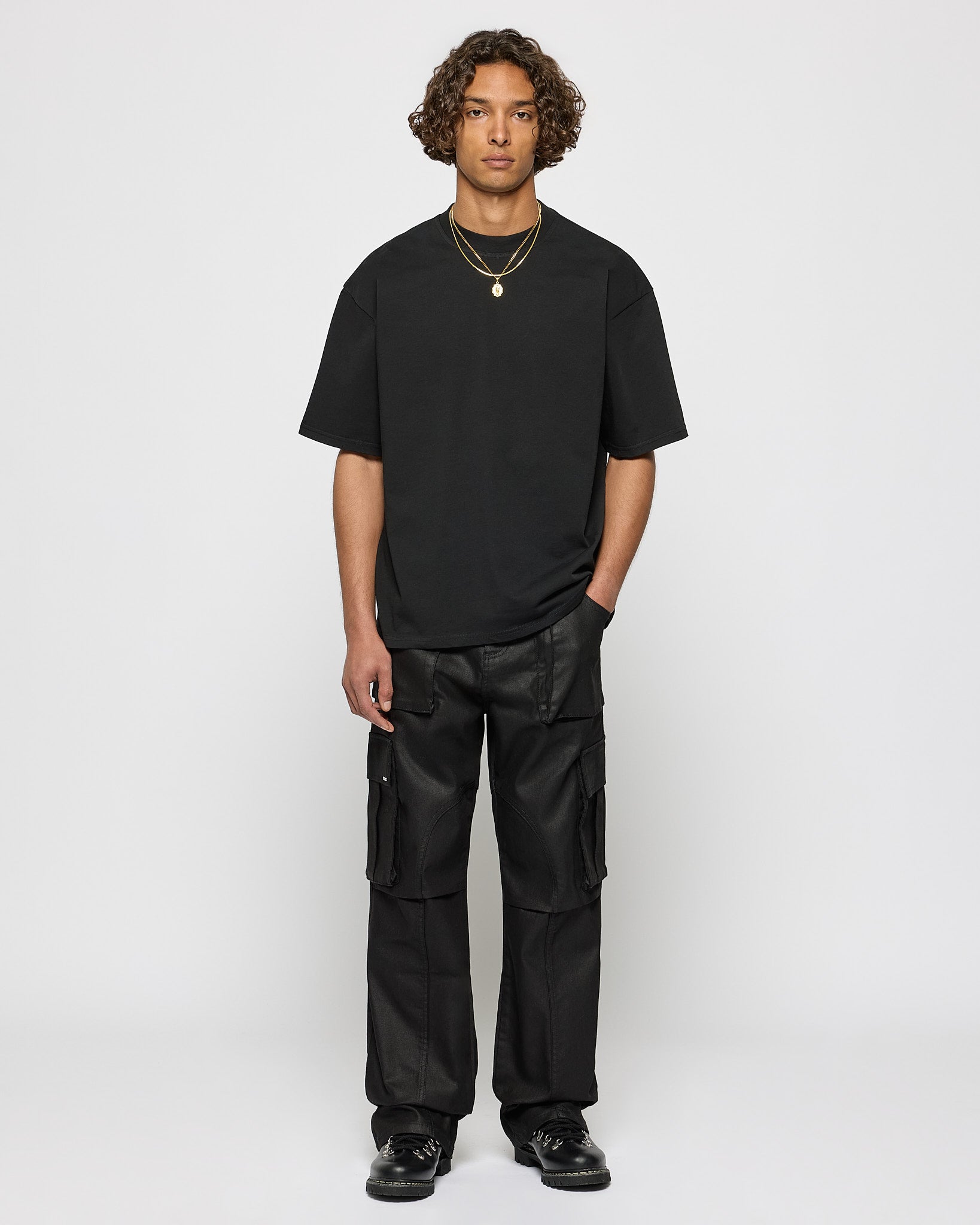 Waxed Baggy Cargo Pants