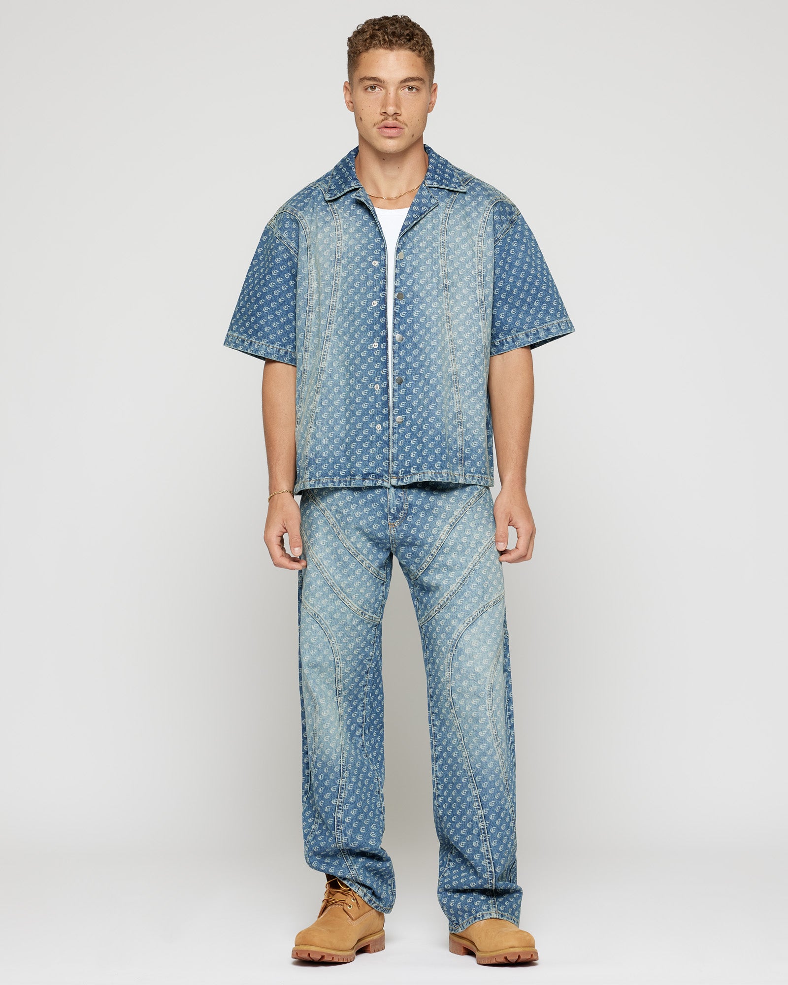 デュアリズムMONOGRAM DENIM S/S SHIRT Tシャツ/カットソー(半袖/袖なし)