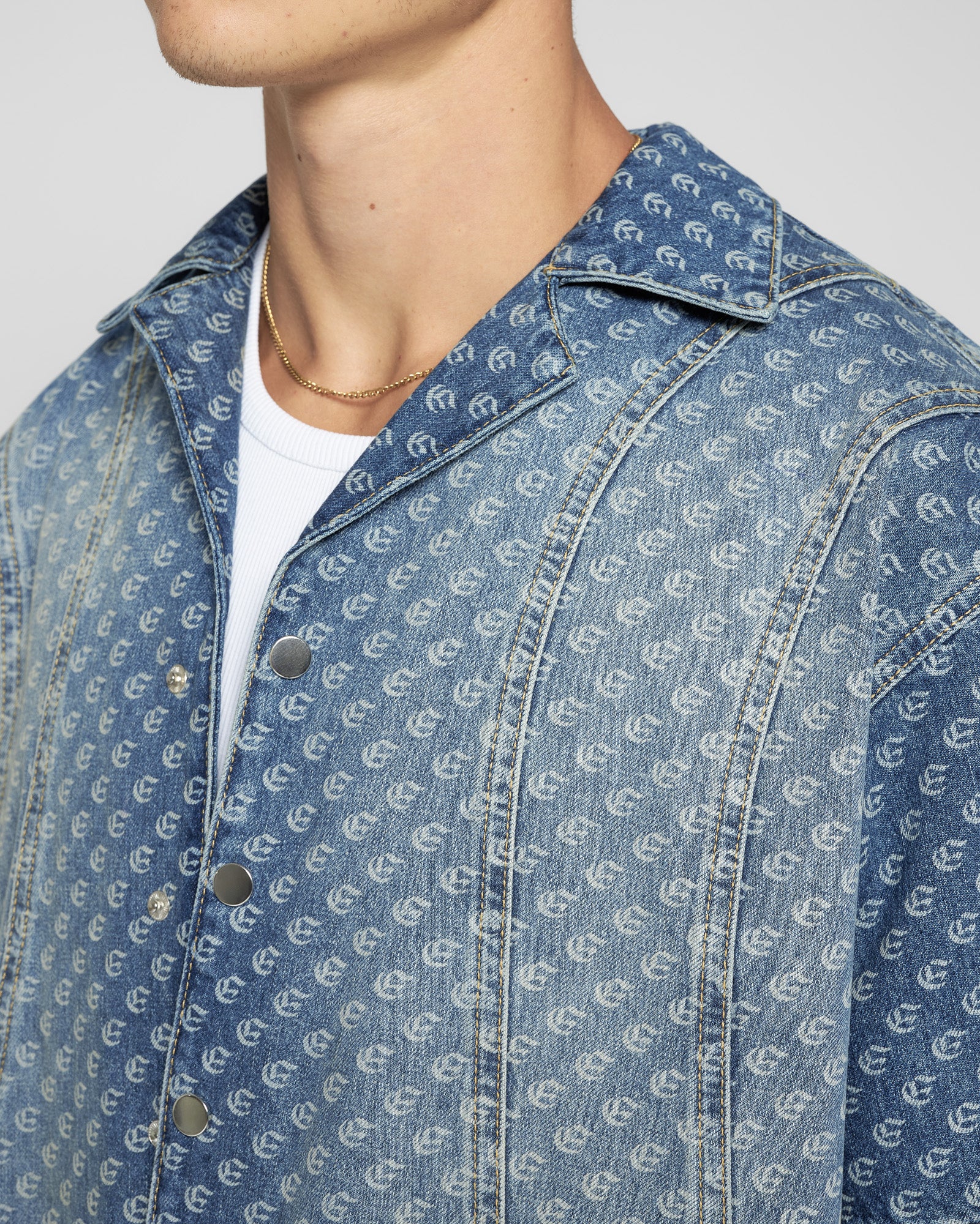 デュアリズムMONOGRAM DENIM S/S SHIRT Tシャツ/カットソー(半袖/袖なし)