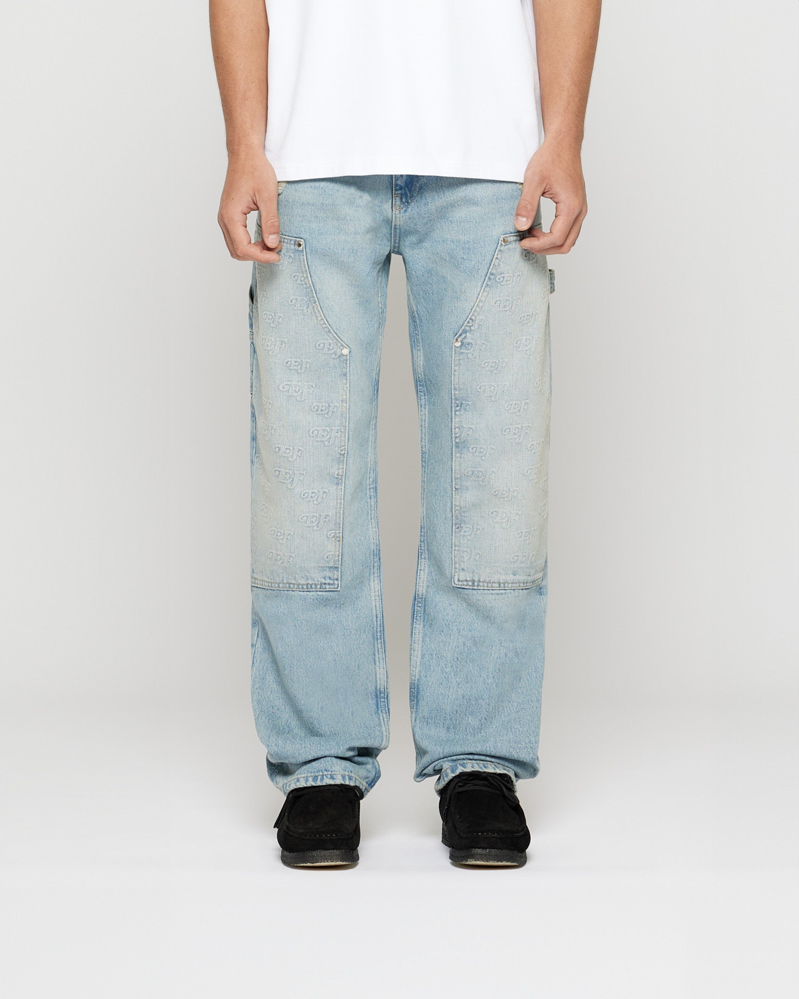 Embossed Straight Carpenter Denim