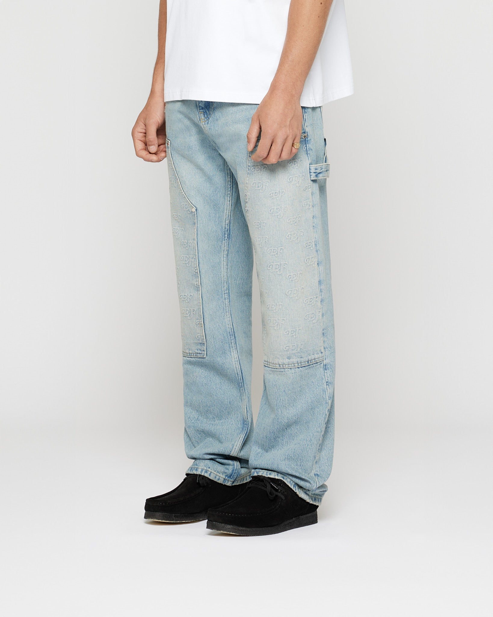 Embossed Straight Carpenter Denim