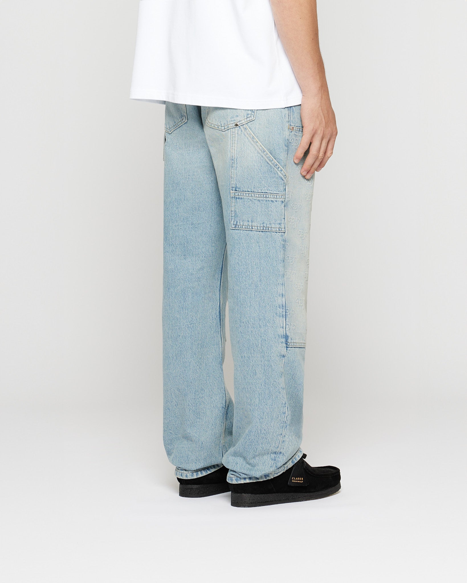 Embossed Straight Carpenter Denim