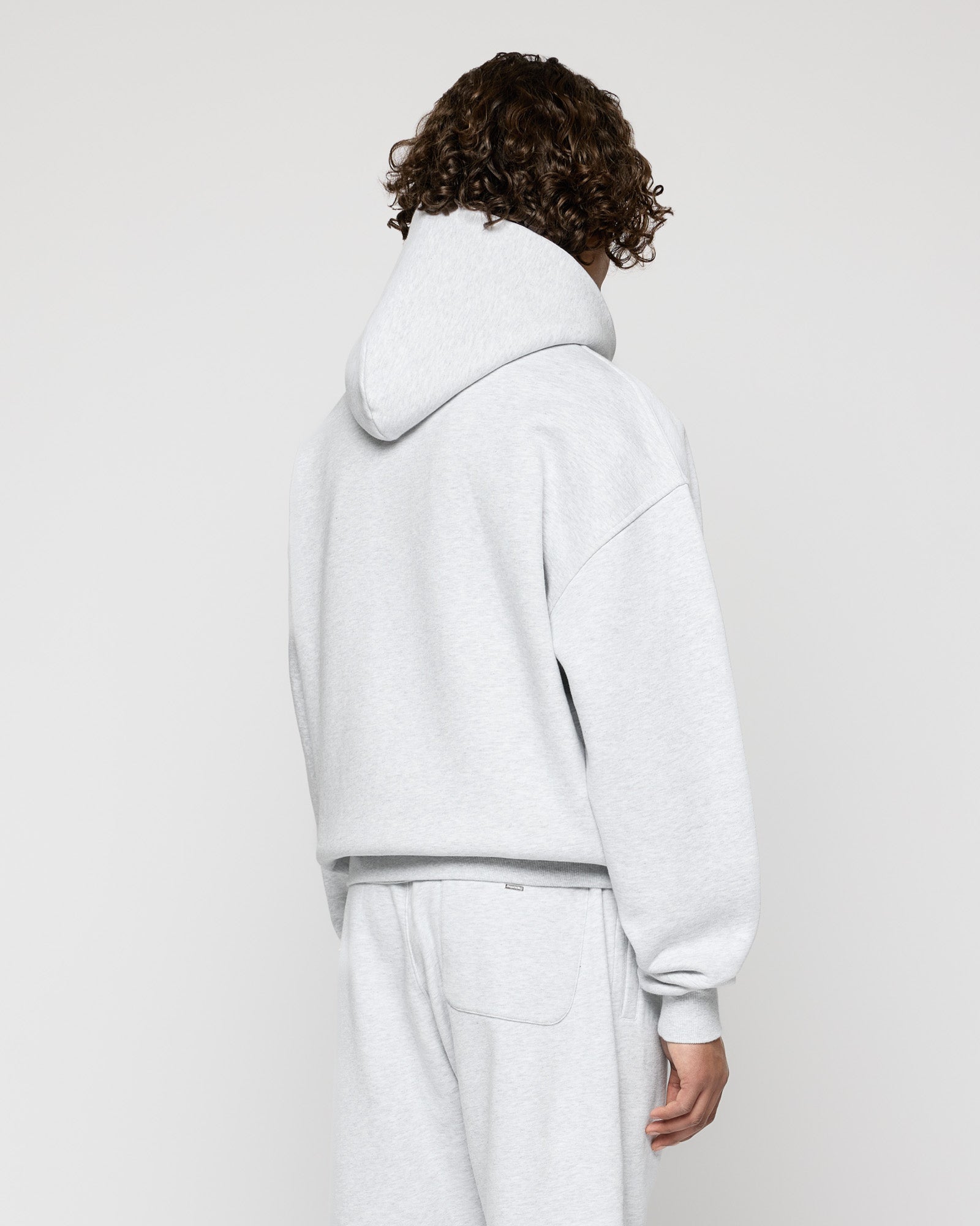 Heavy Ash Grey Basic Zip Hoodie