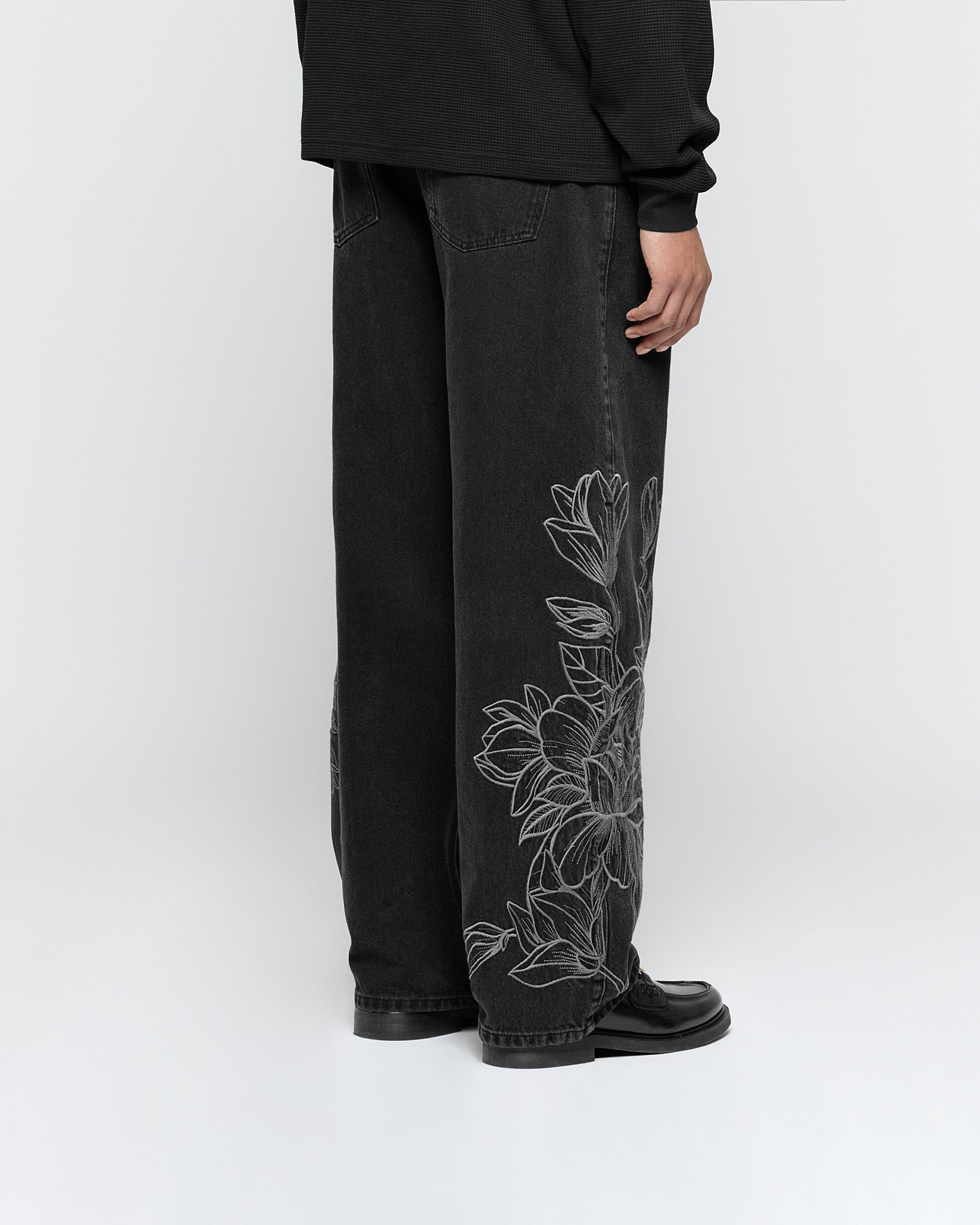 【VETEZE】24SS★ Flower Denim Pants Flower Loose Denim – eightyfiveclo