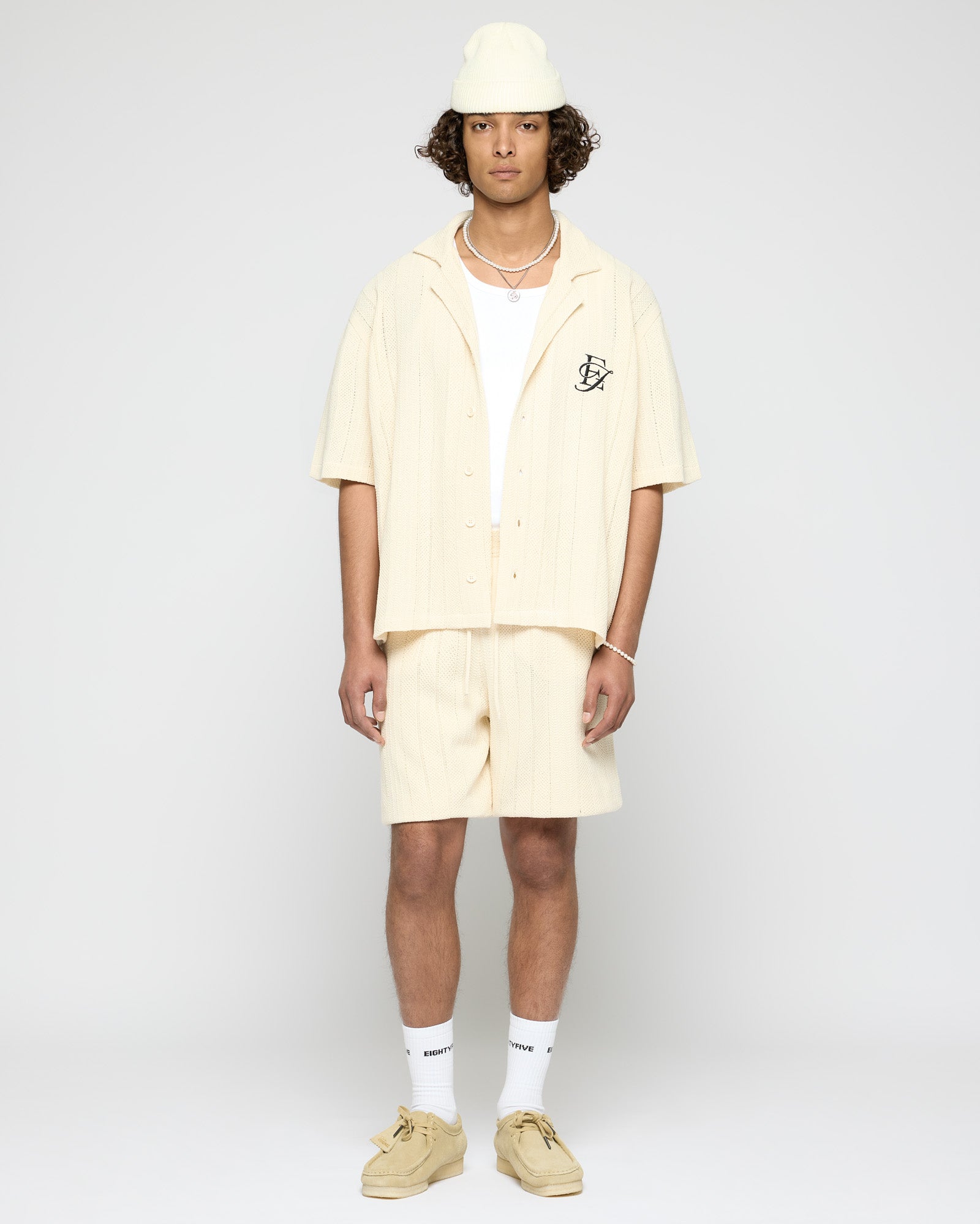 Embroidered Oversized Knit Shirt