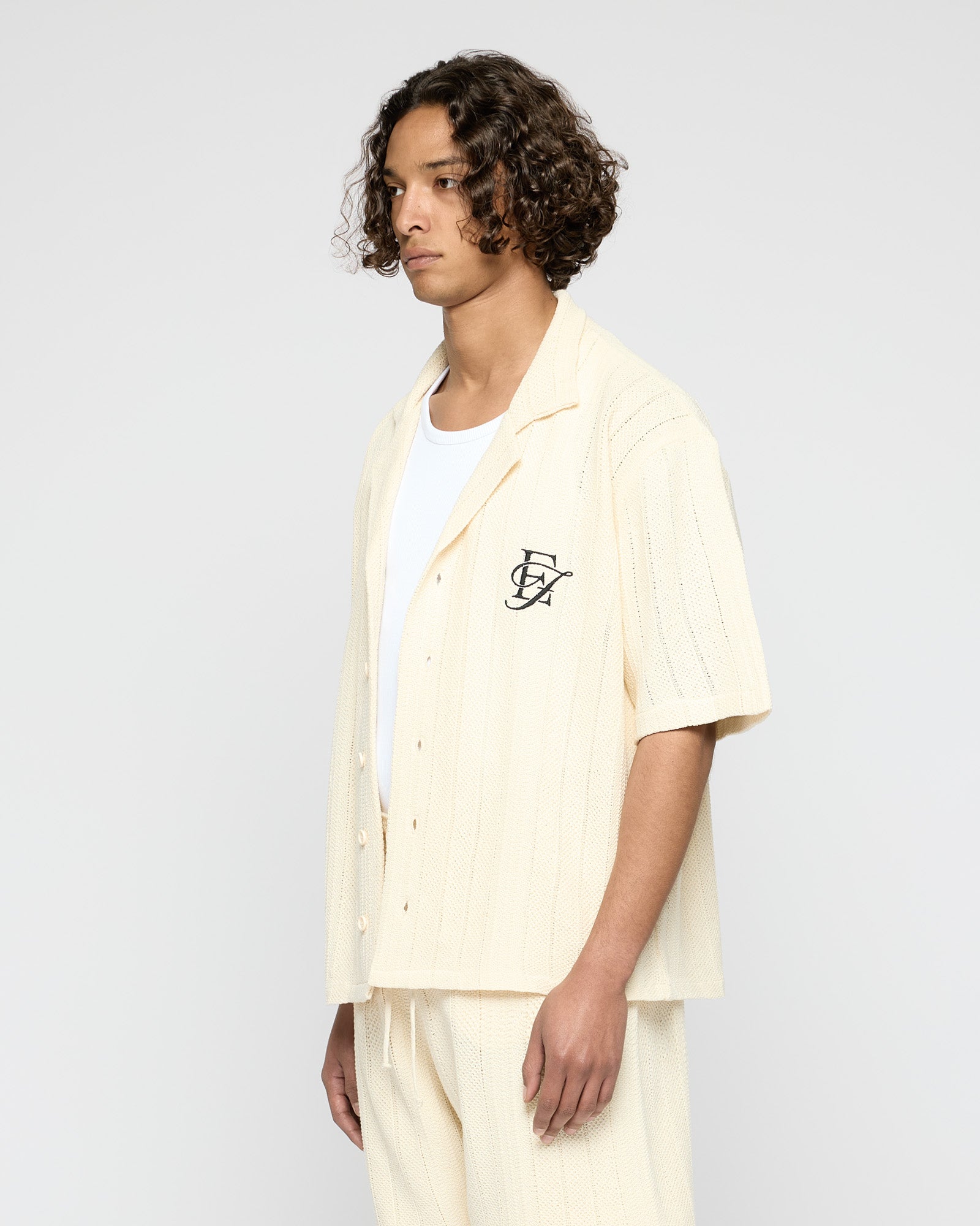 Embroidered Oversized Knit Shirt