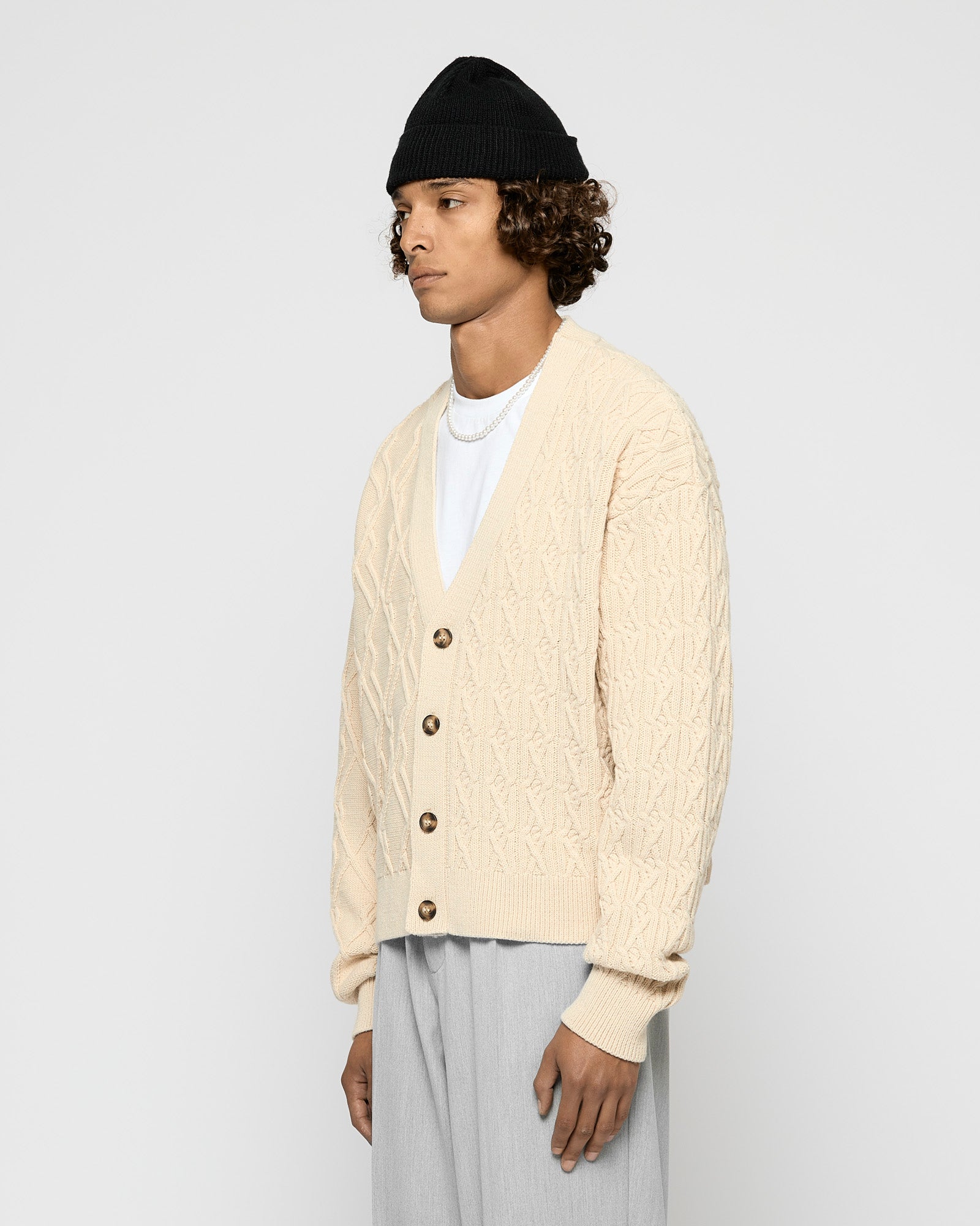 Wool Asymmetrical Knitted Cardigan