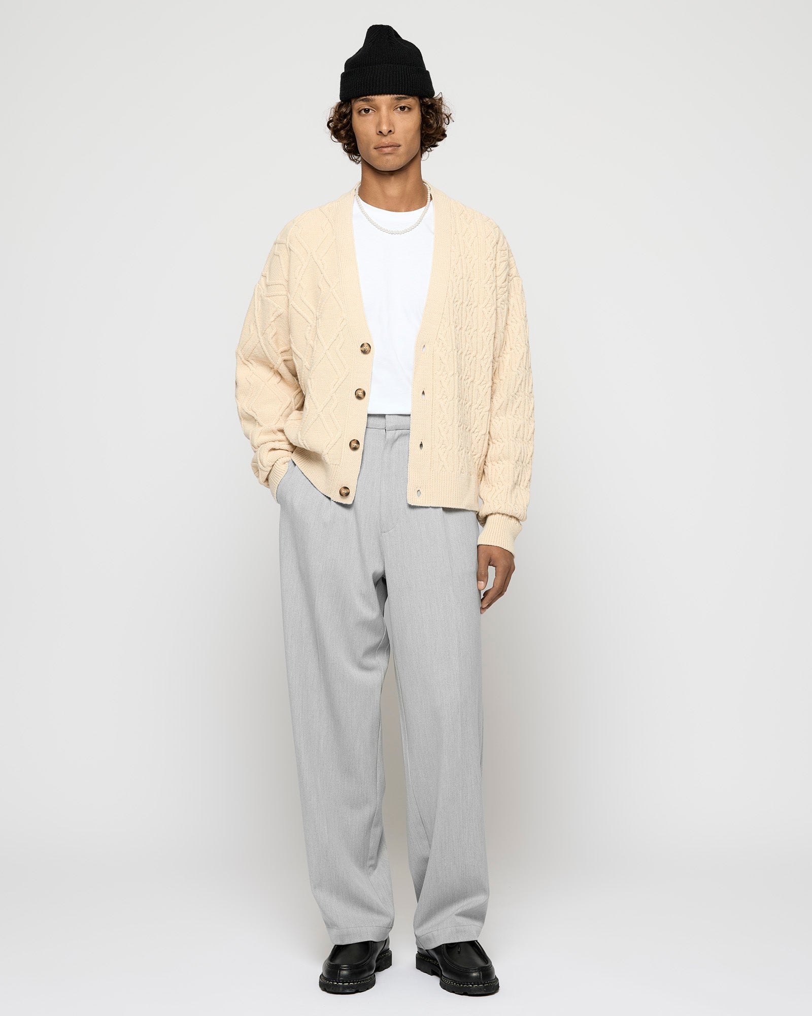 Wool Asymmetrical Knitted Cardigan