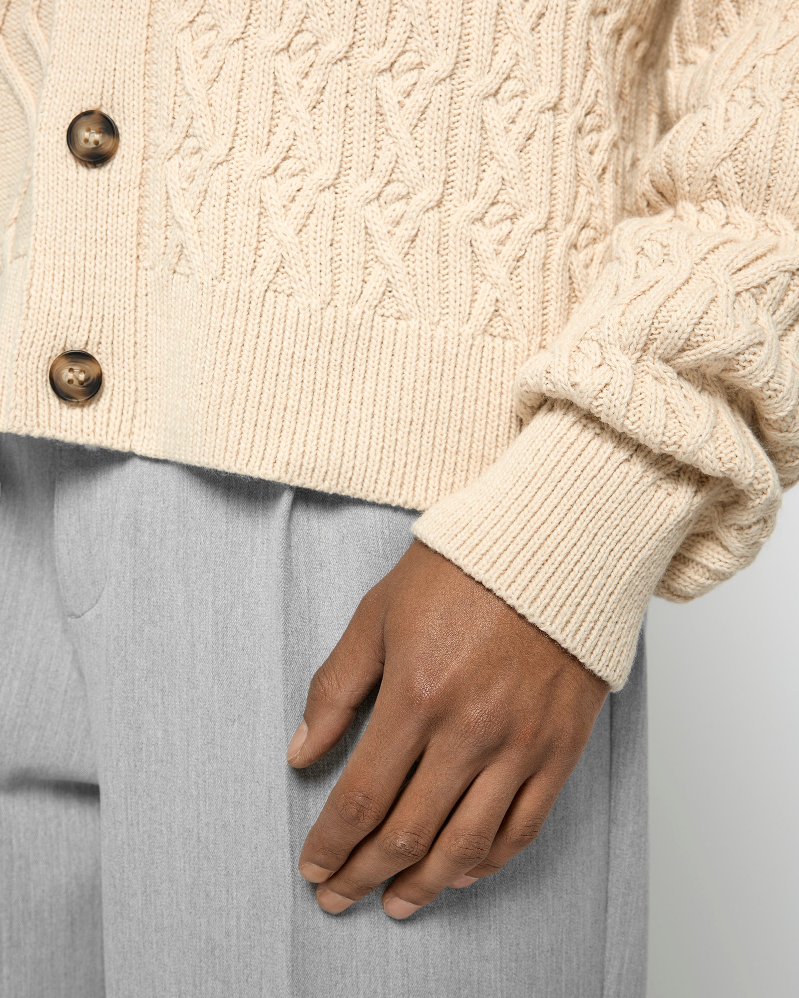 Wool Asymmetrical Knitted Cardigan
