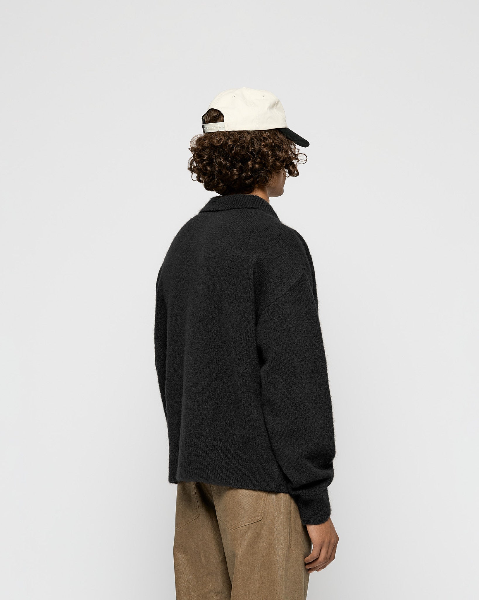 Hairy Knitted Polo Sweater