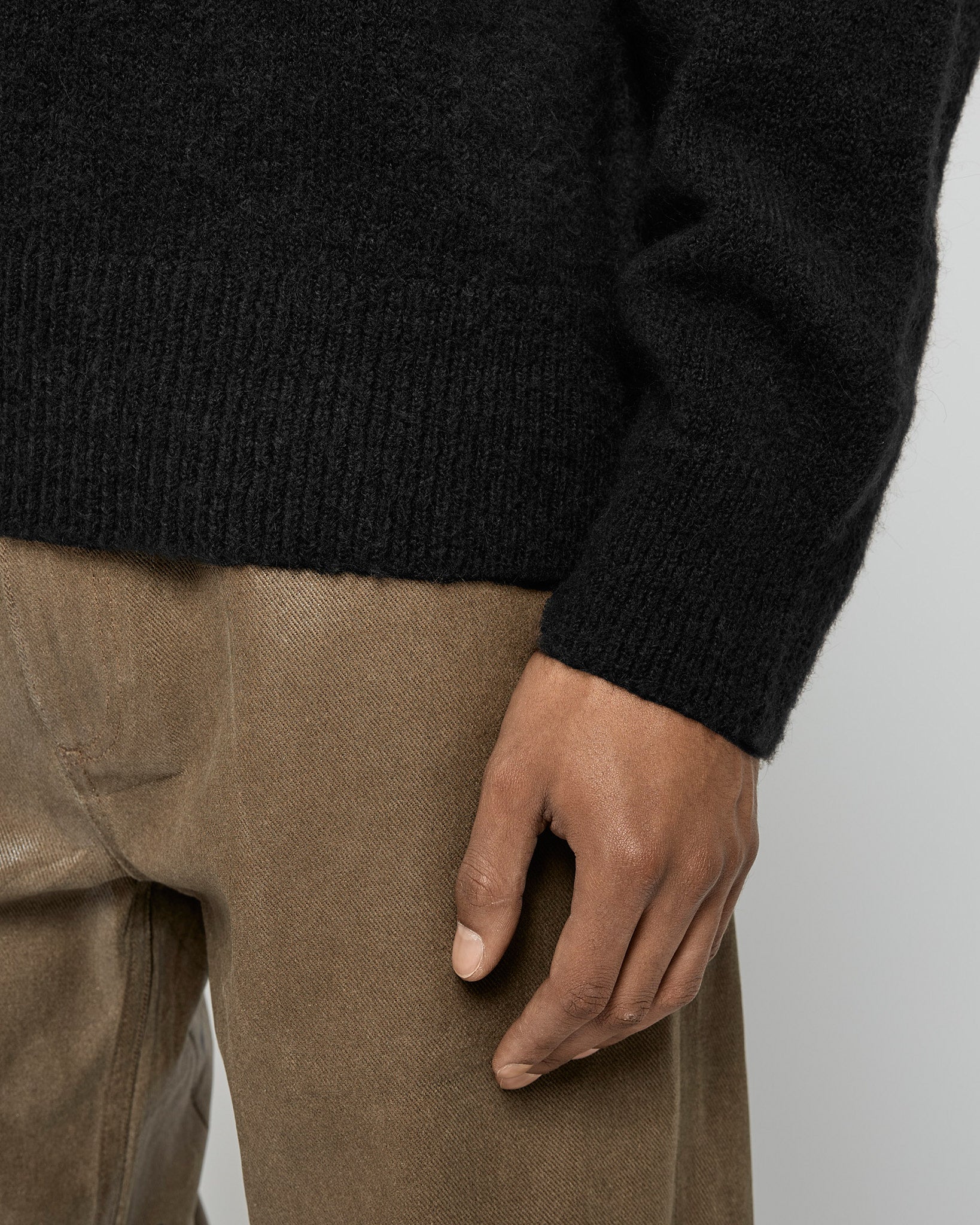 Hairy Knitted Polo Sweater