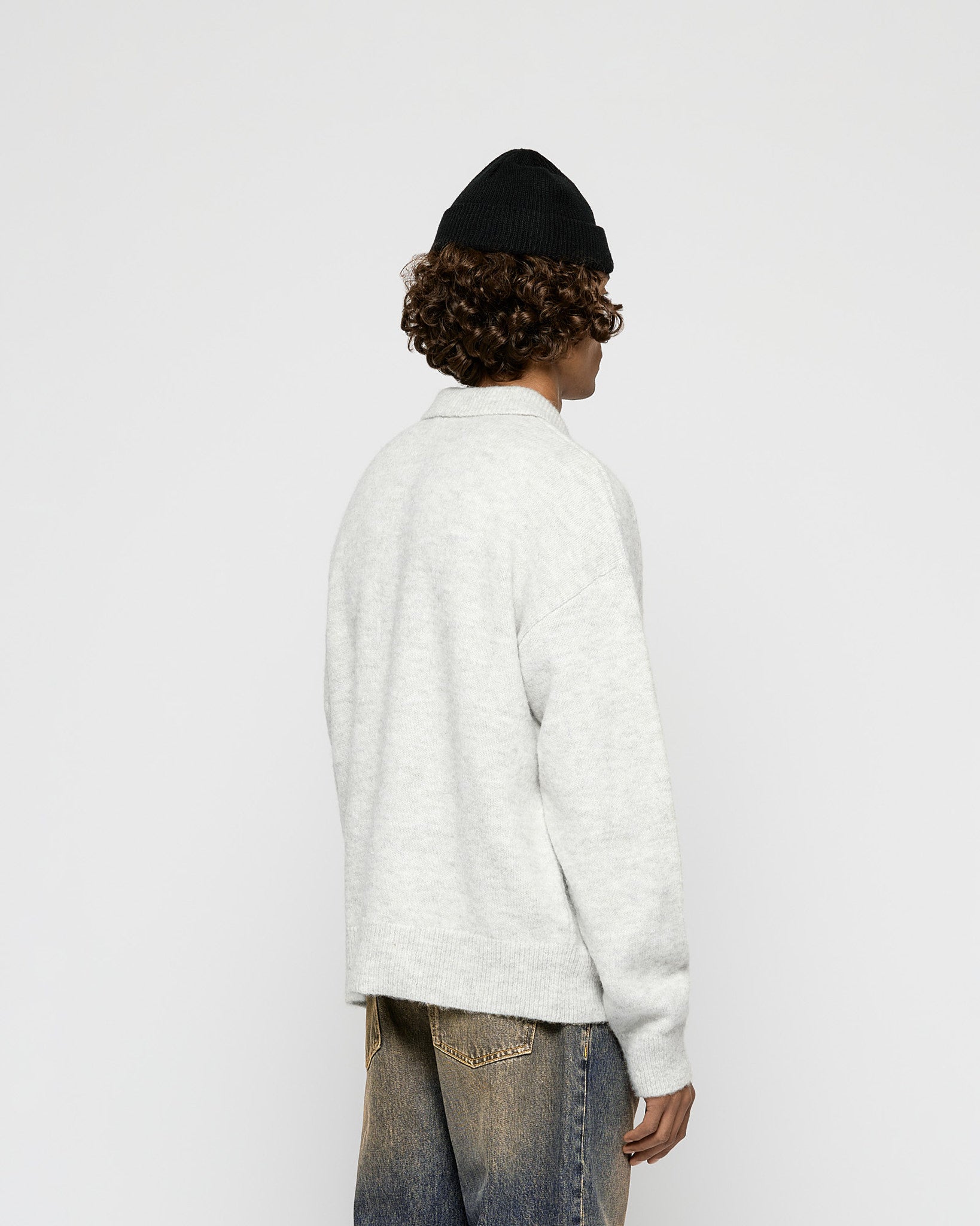Hairy Knitted Polo Sweater
