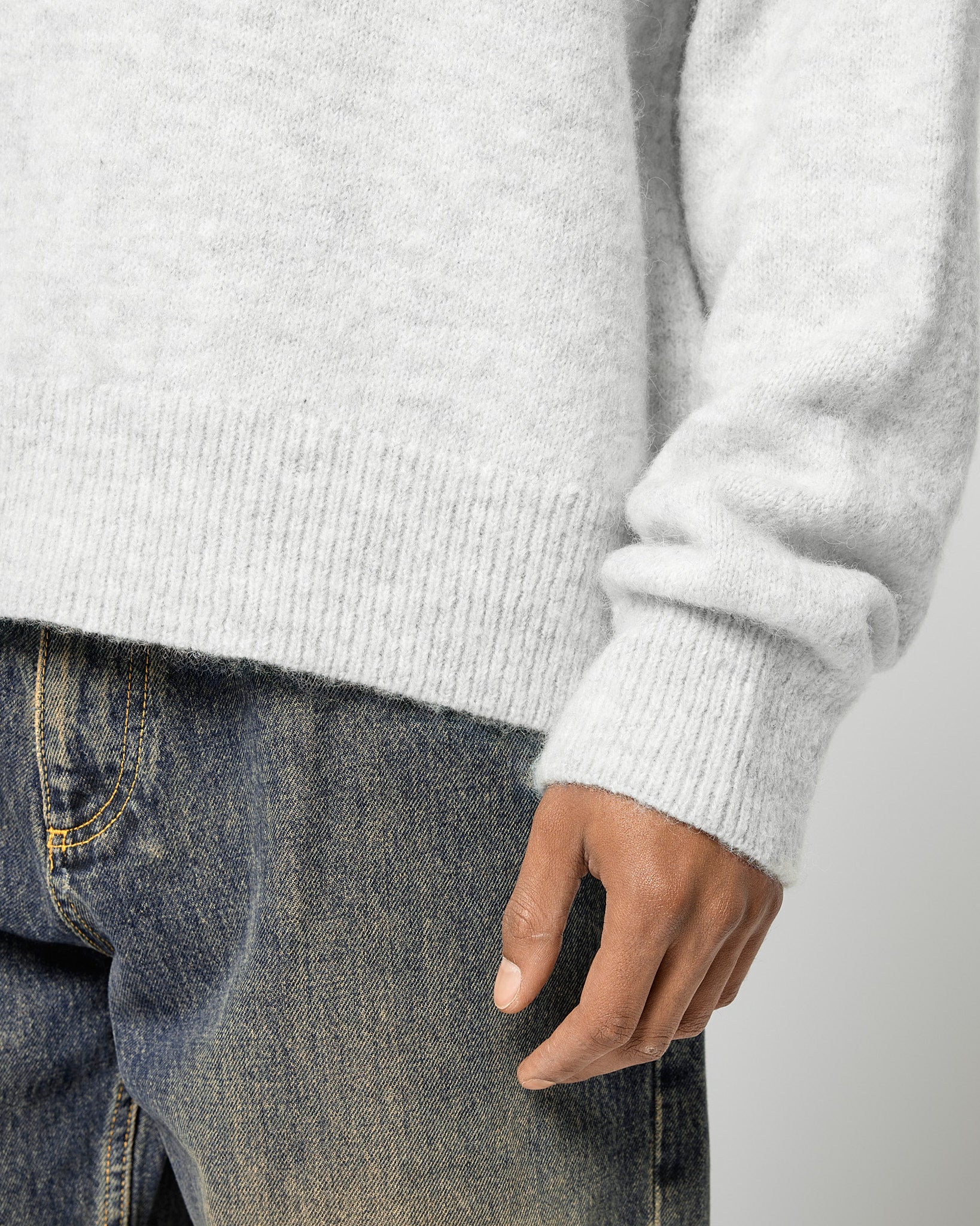 Hairy Knitted Polo Sweater