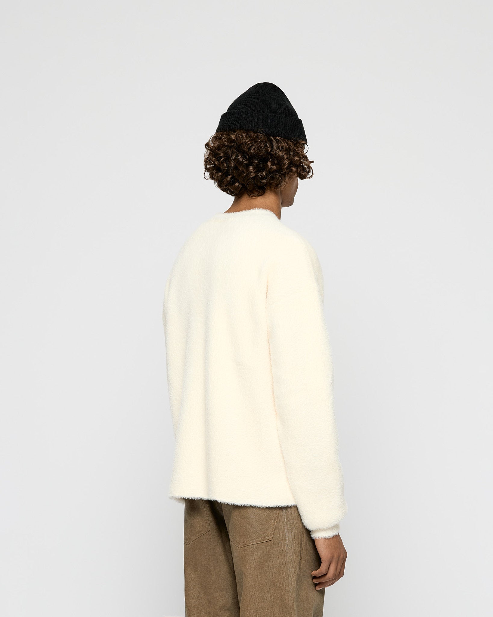Fuzzy Knitted Crewneck Sweater