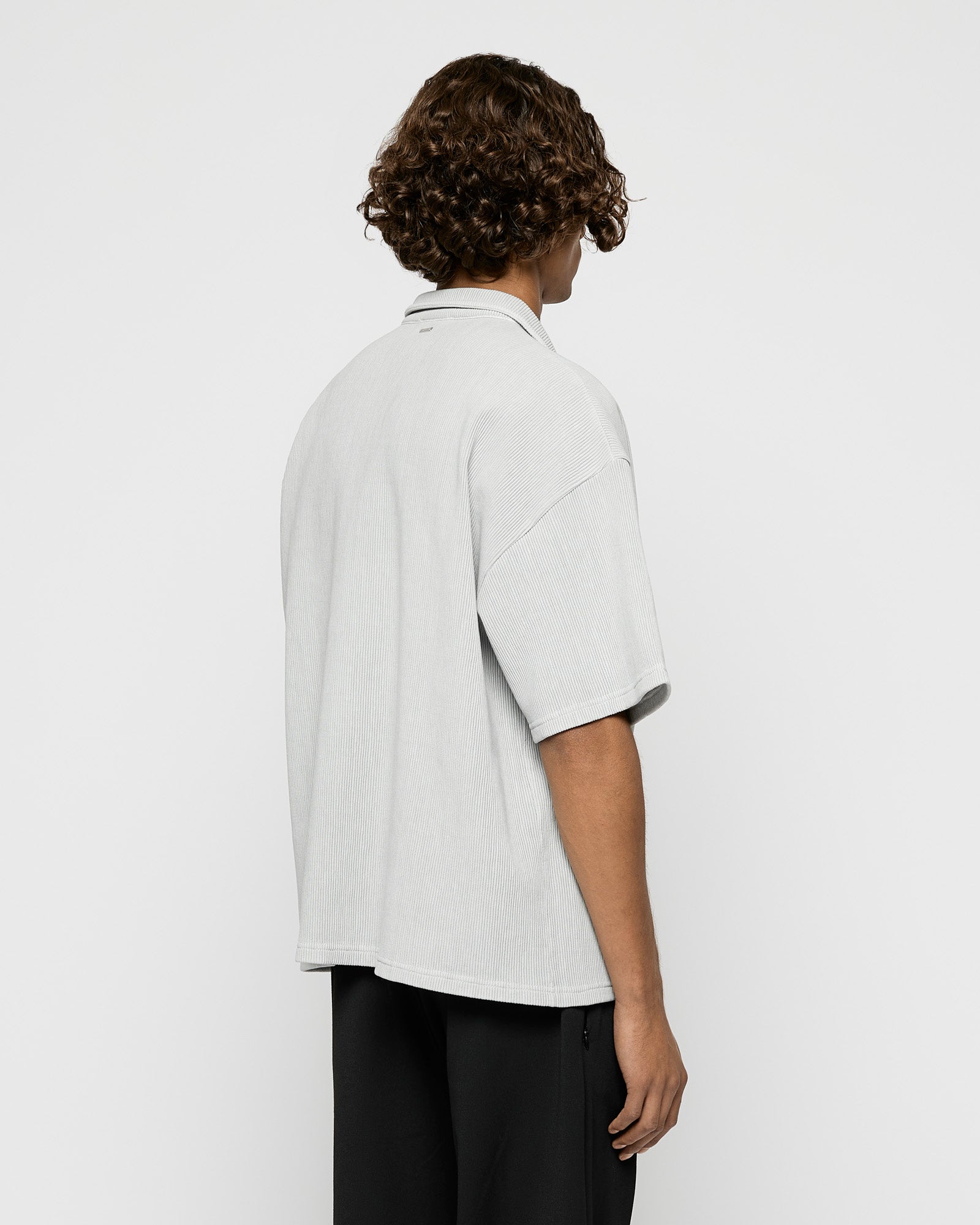 Embroidered Ribbed Polo T-Shirt