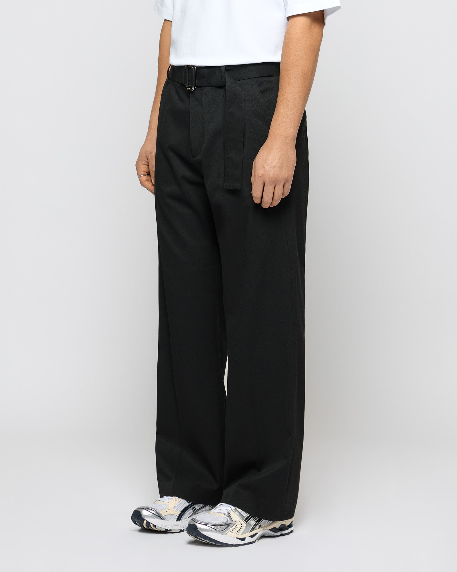 Belted Flared Tailored Pants
