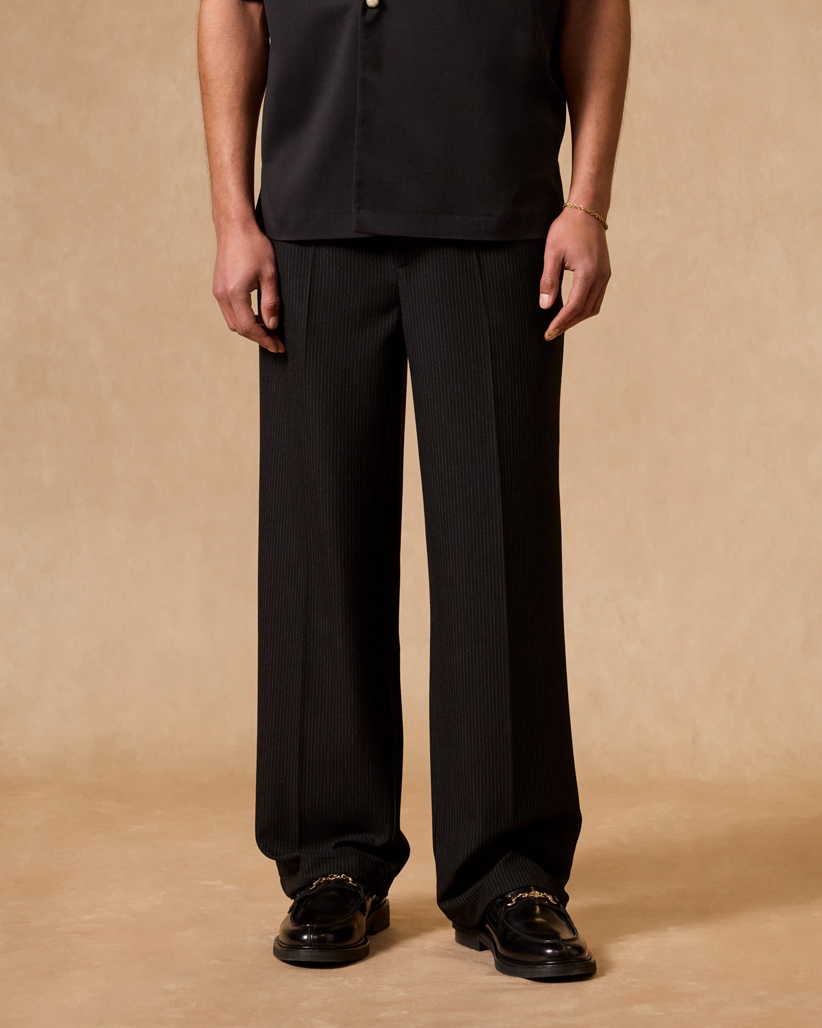 Pinstriped Regular Tailored Pants