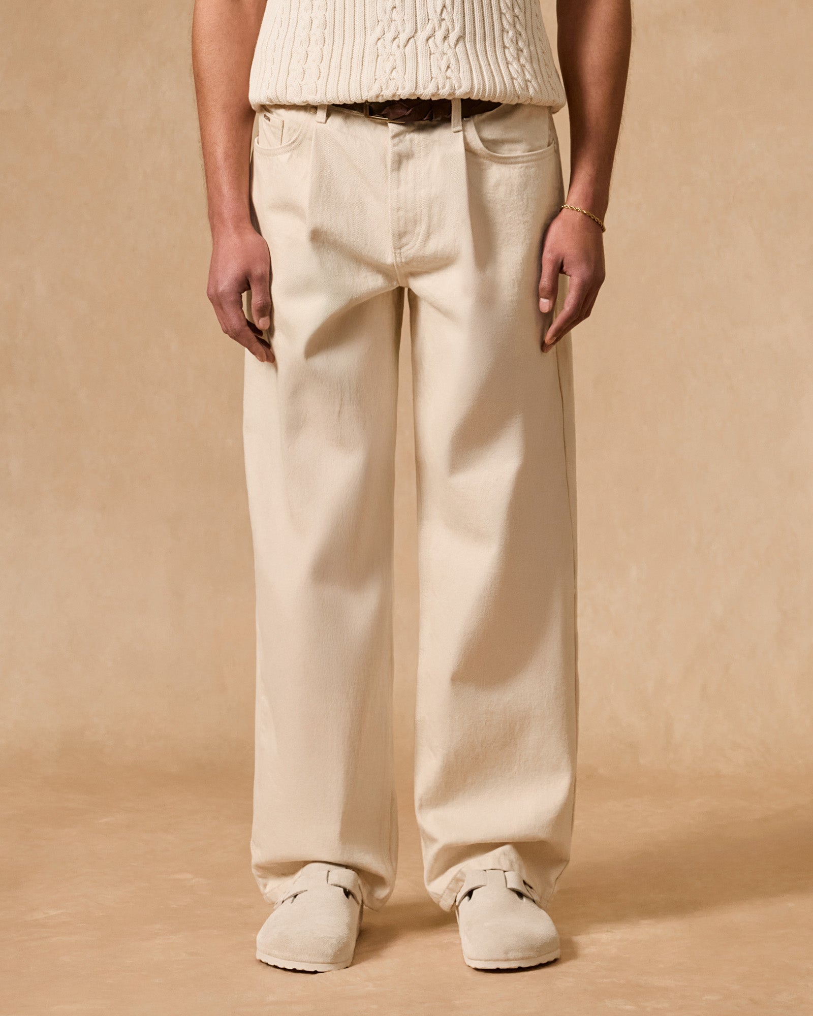 Pleated Relaxed Denim