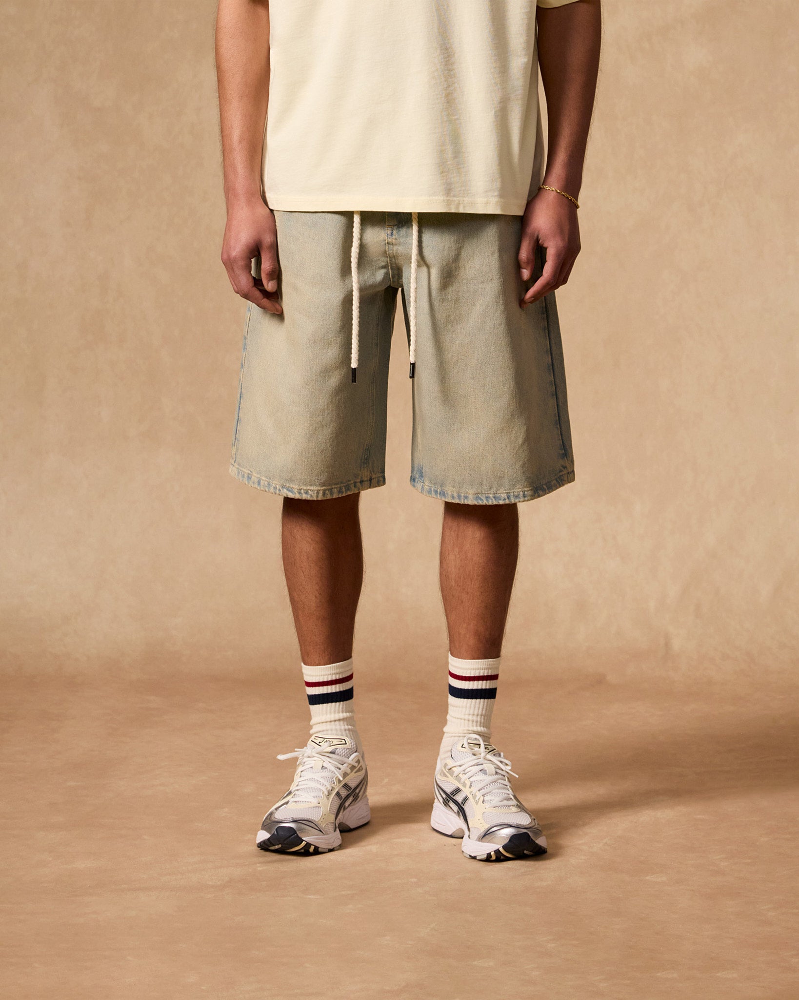 LNO LOGO REALTREE BAGGY JORTS Sサイズ HZCX FASHION Mens Streetwear Jorts Baggy Wide Leg Denim