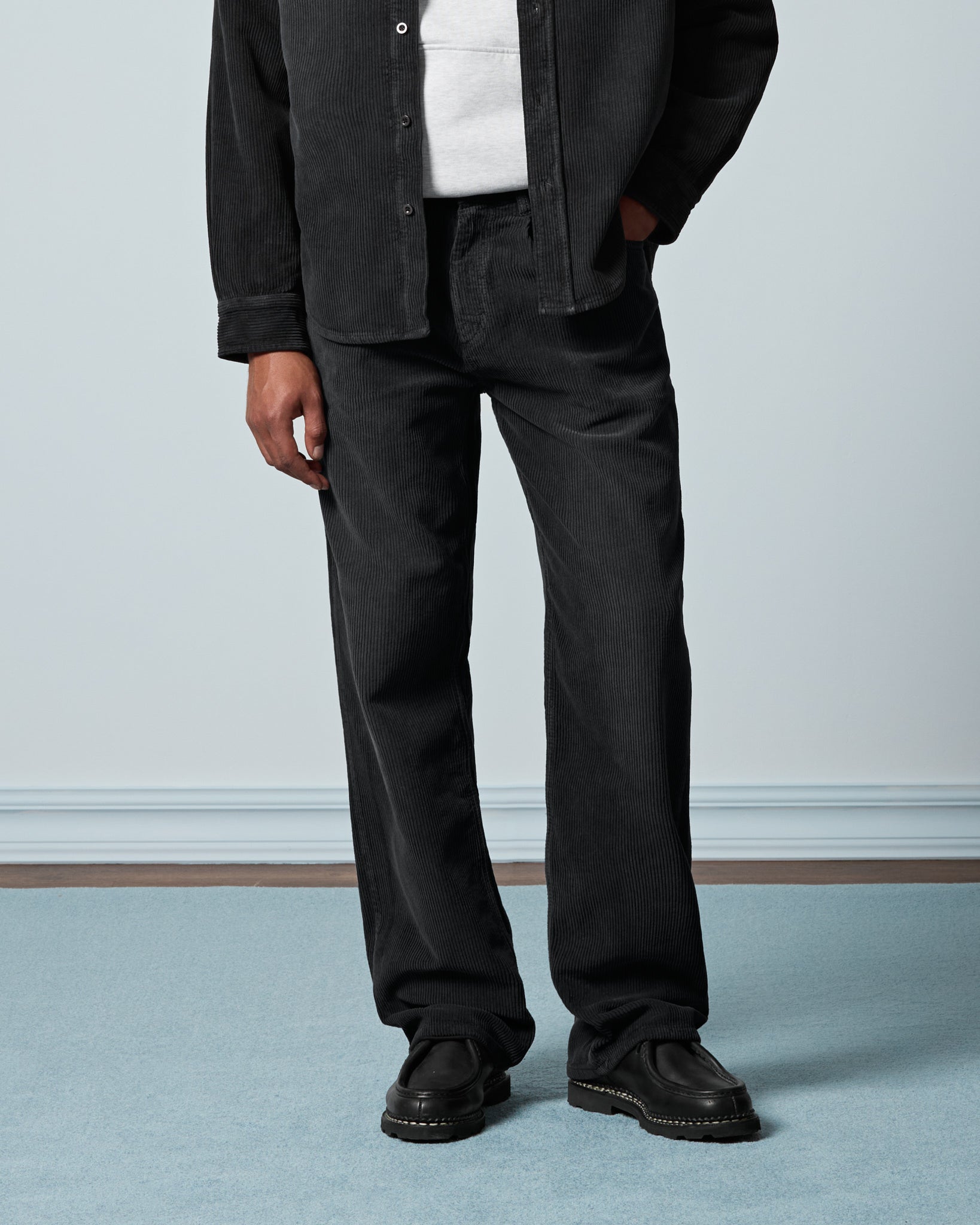 Washed Pleated Corduroy Pants