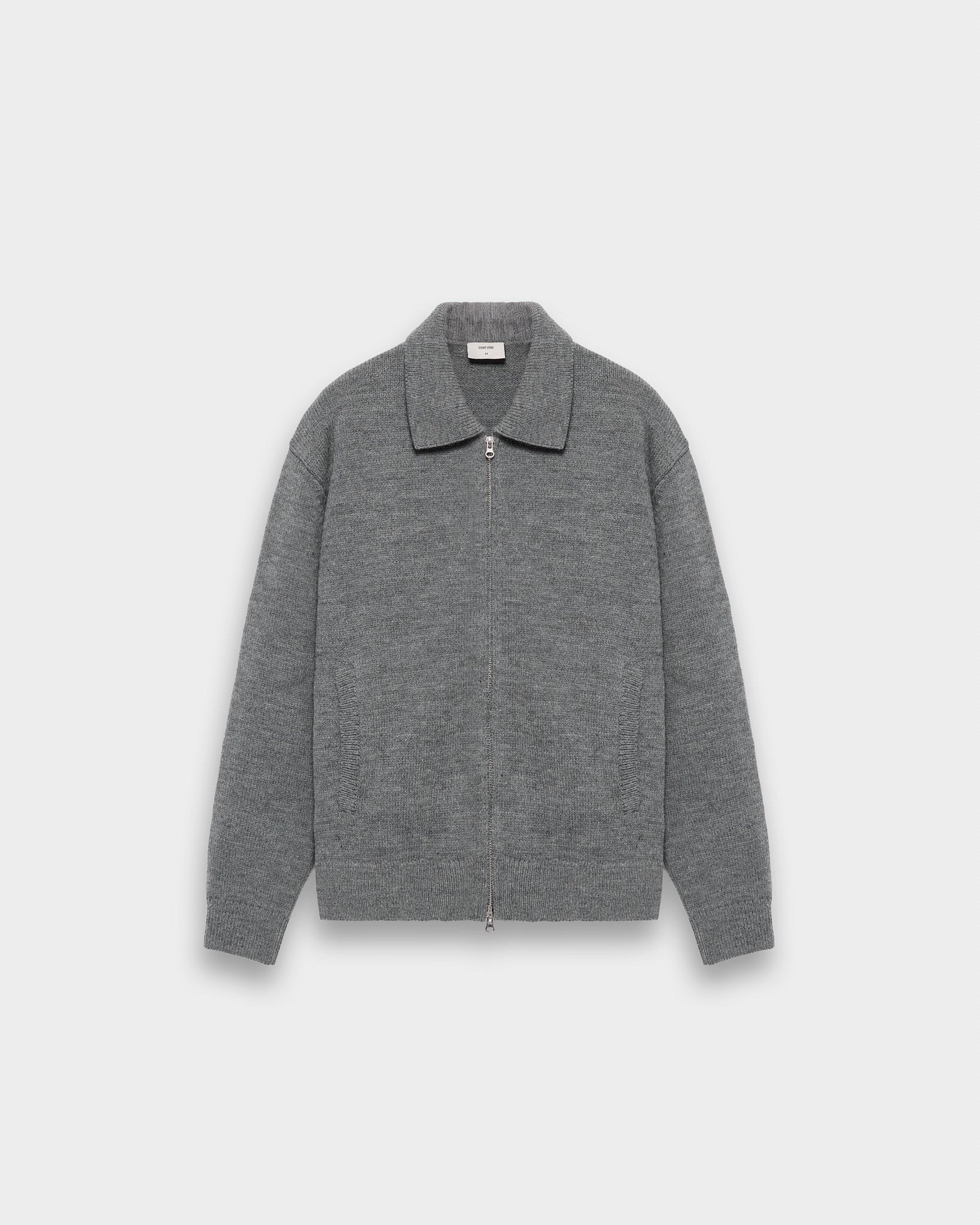 Wool Blend Zip Cardigan