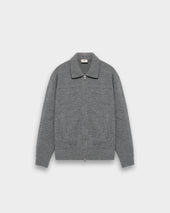 Wool Blend Zip Cardigan