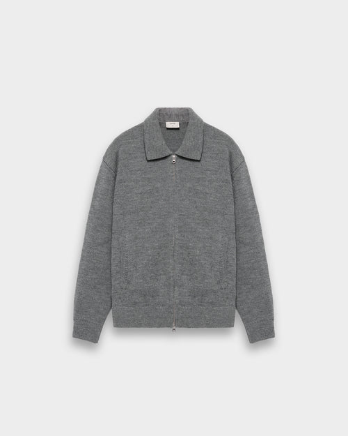 Wool Blend Zip Cardigan