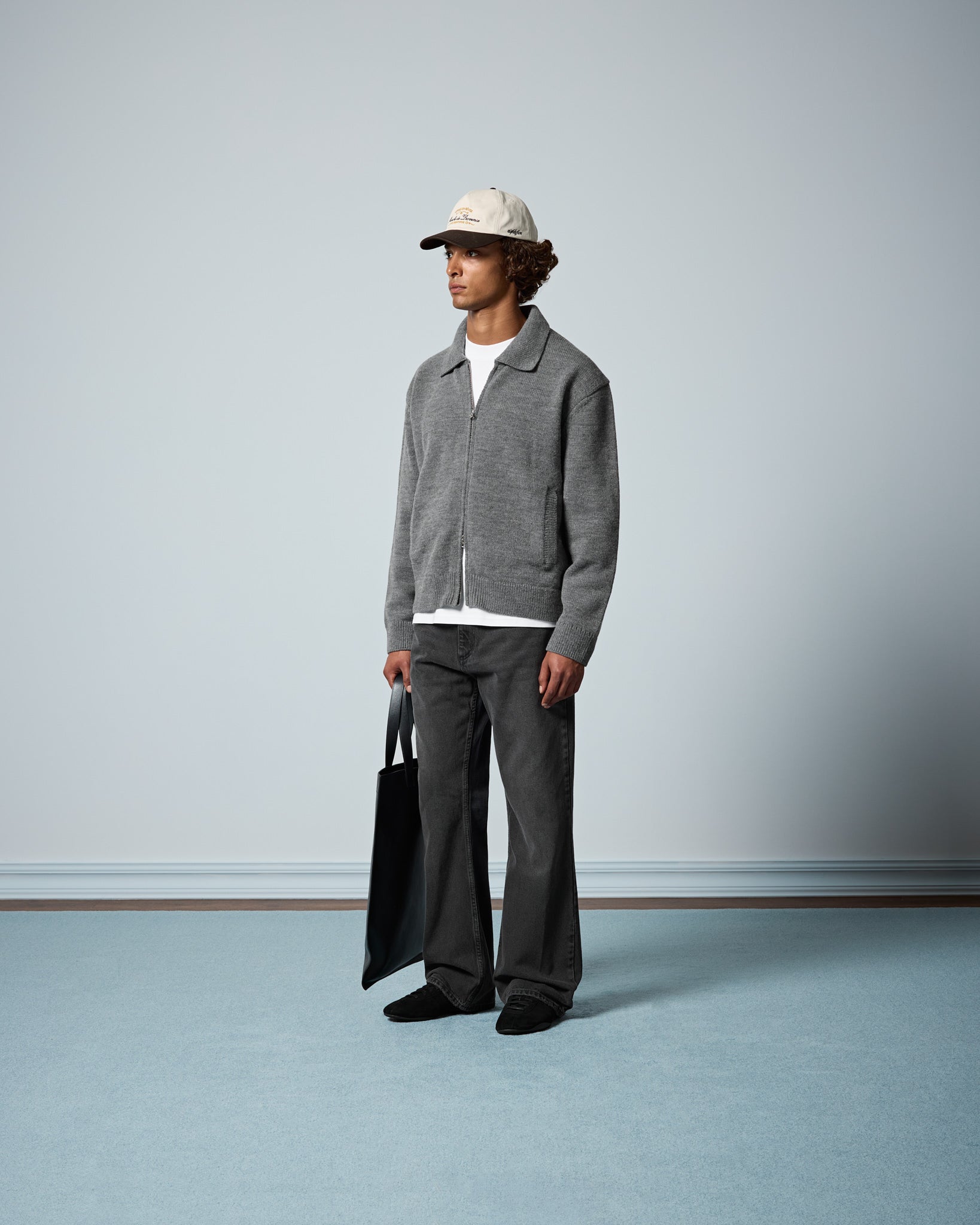 Wool Blend Zip Cardigan