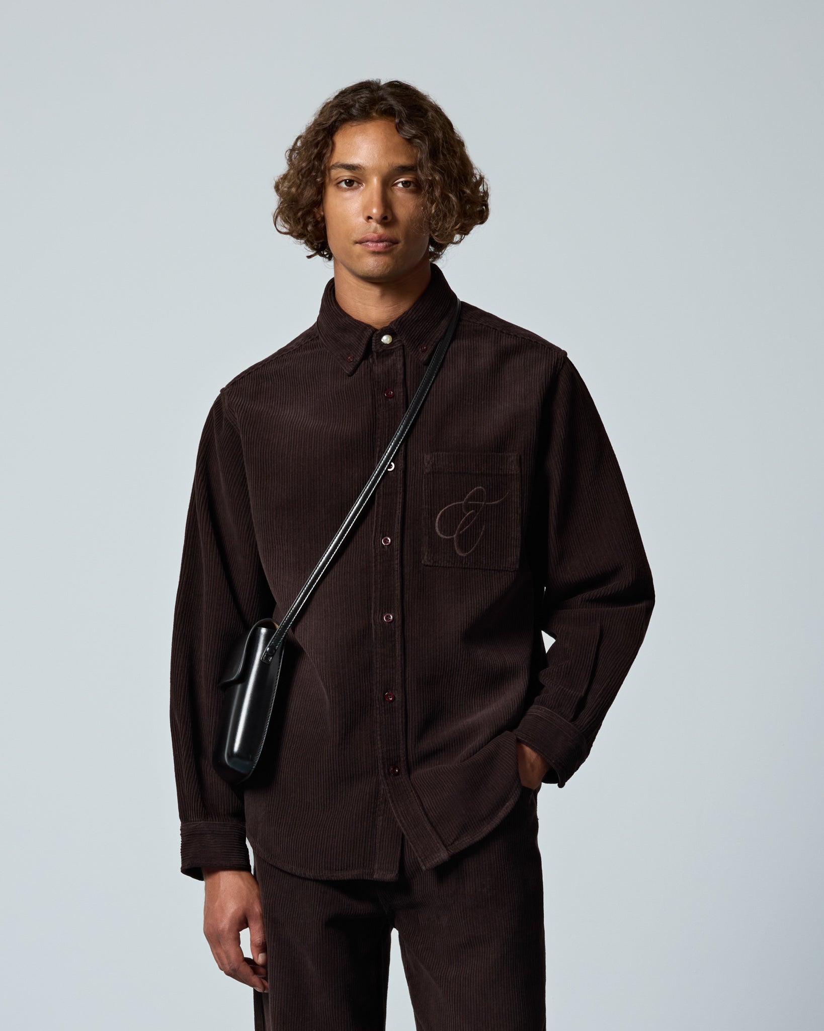 Washed Corduroy Button-Down Shirt