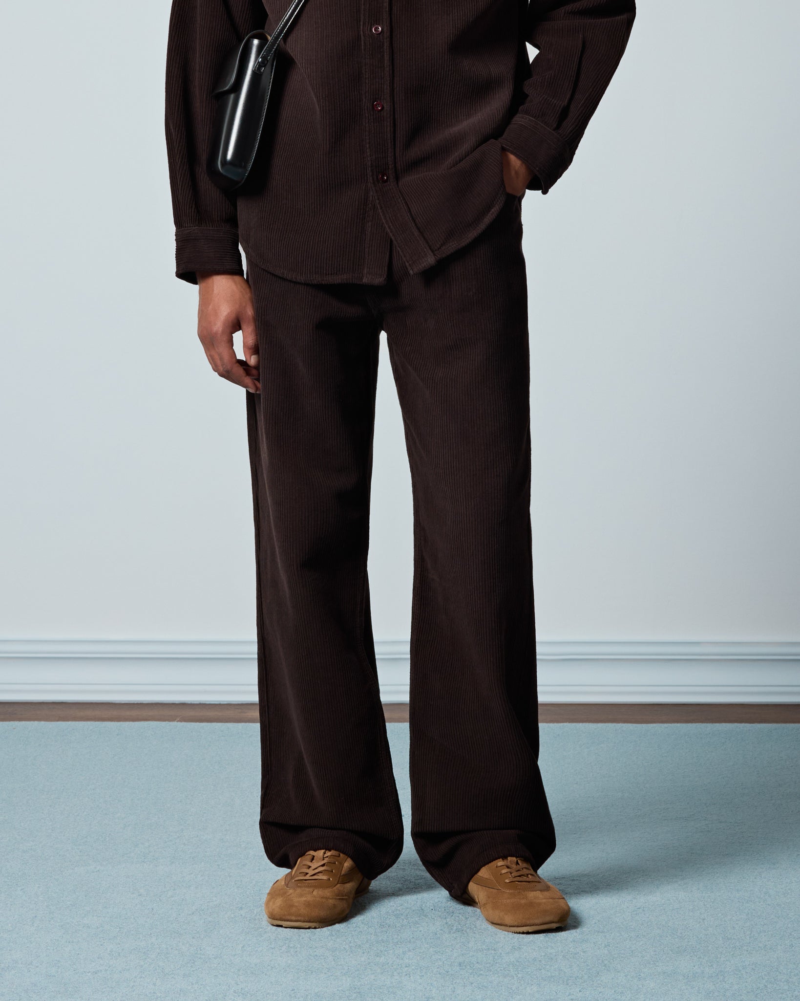Washed Pleated Corduroy Pants