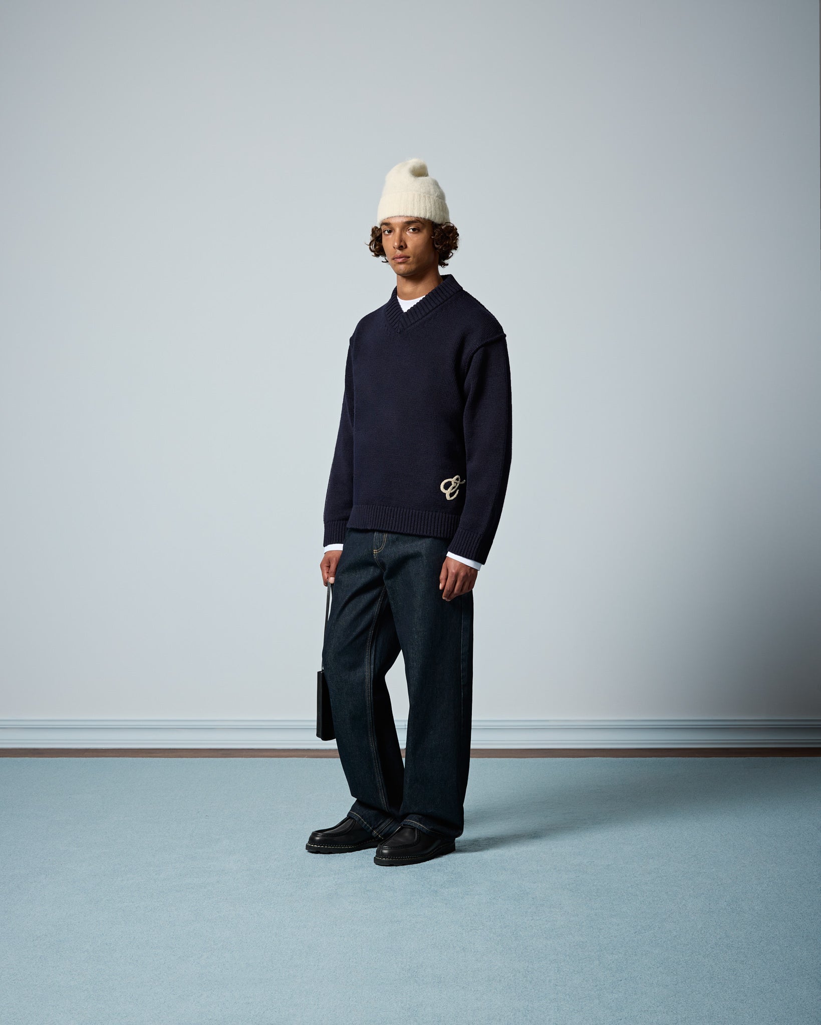 Wool Blend V-Neck Sweater