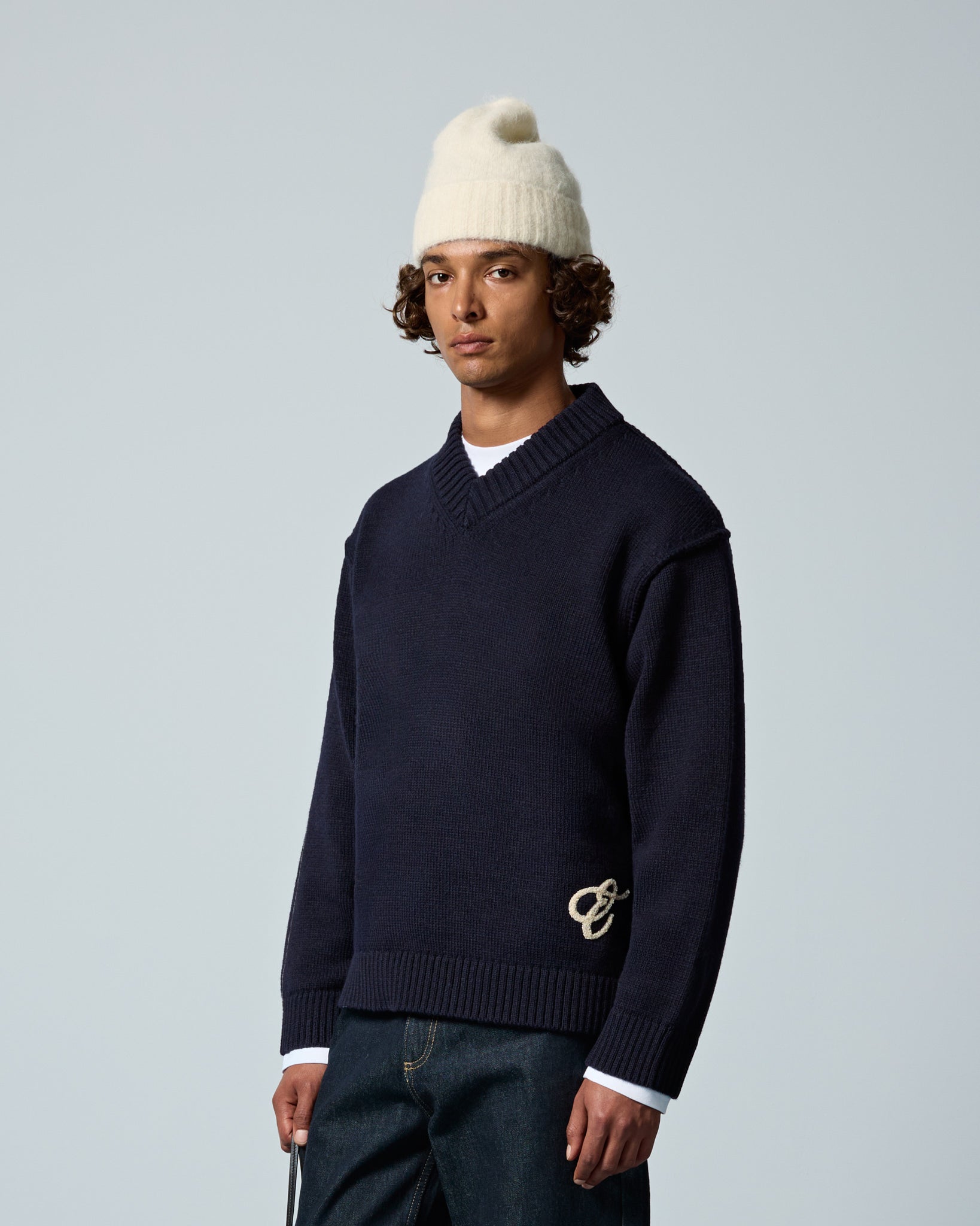 Wool Blend V-Neck Sweater