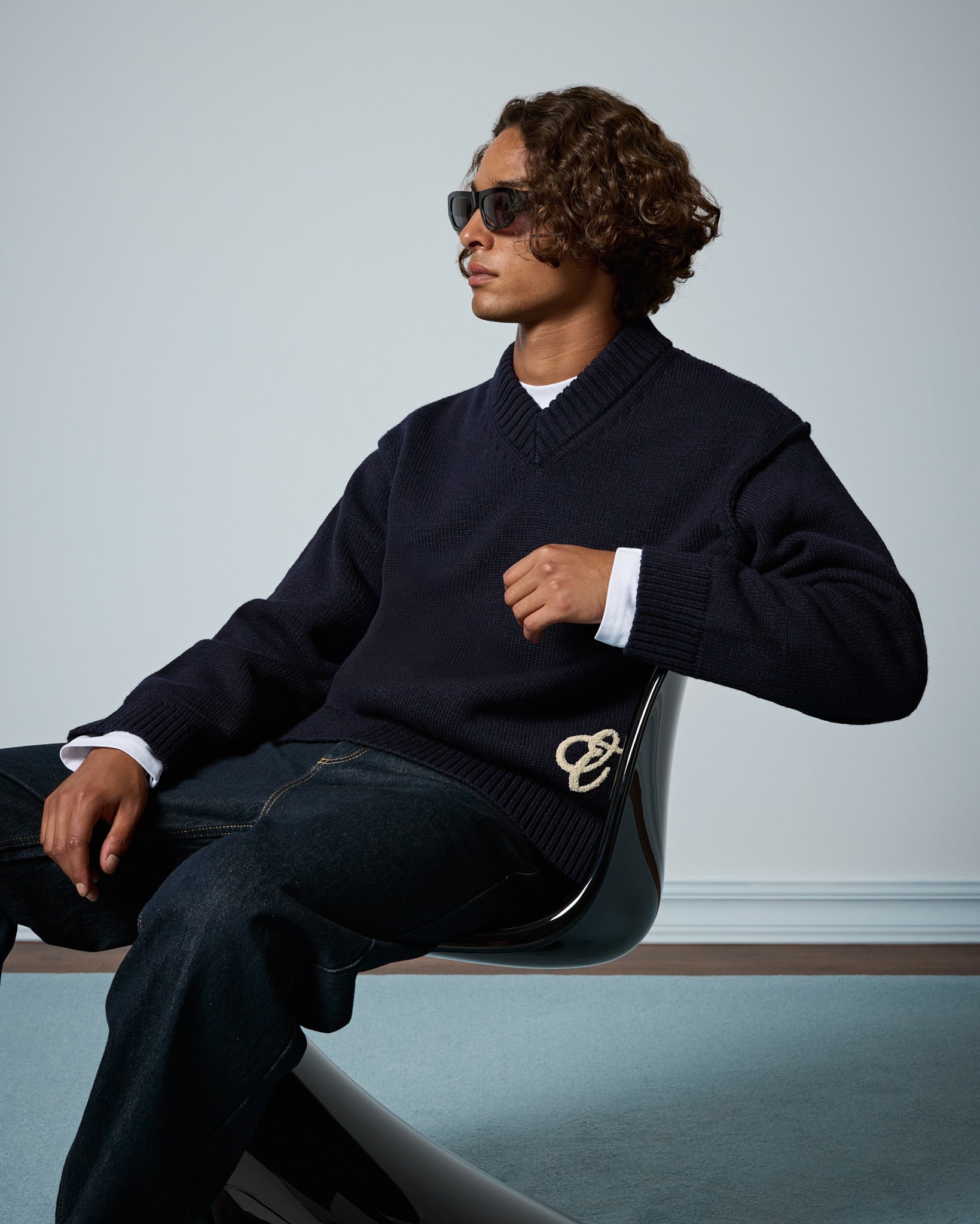 Wool Blend V-Neck Sweater