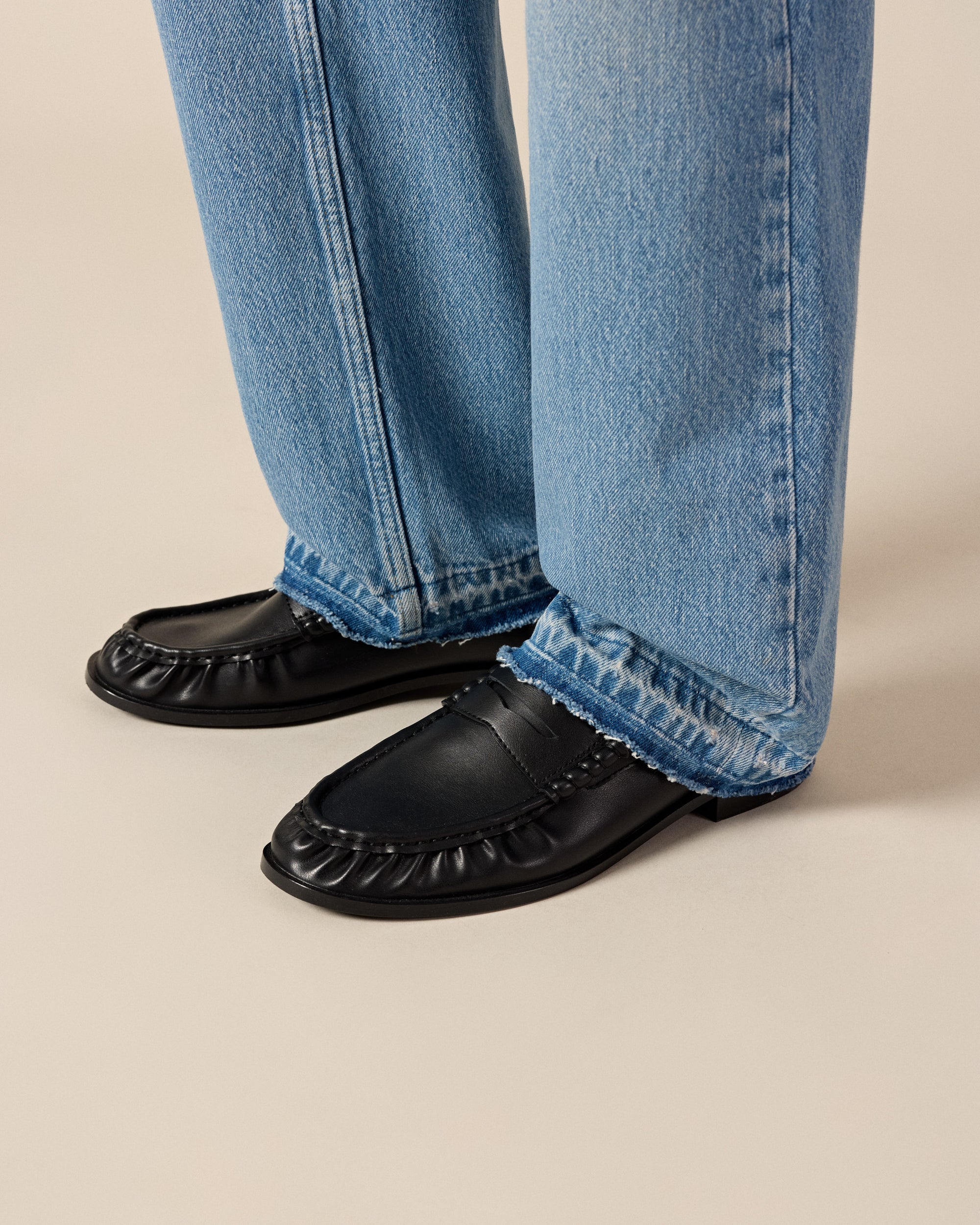 Open Hem Straight Denim